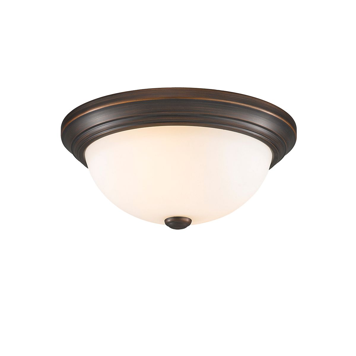 Image 4 Millennium Kipson 2-Light 13" Rubbed Bronze Flush Mount with Glass Shade more views