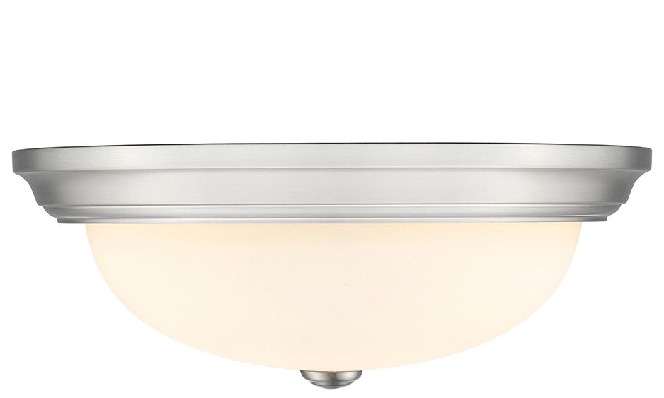 Millennium Kipson 3-Light 15" Brushed Nickel Flush Mount with Glass Shade