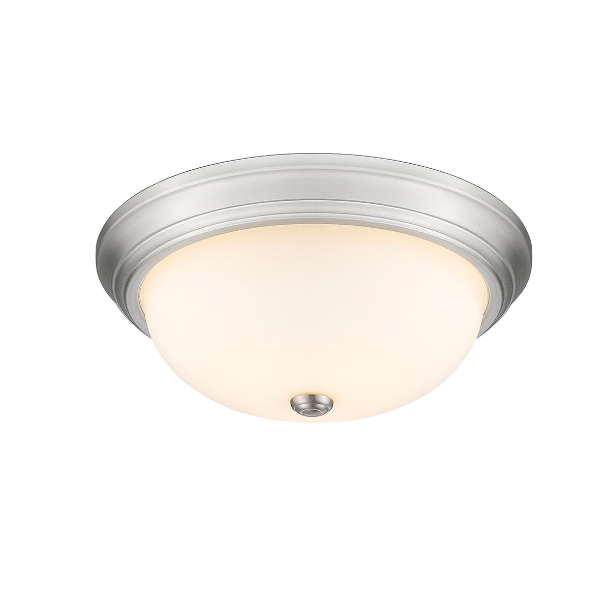 Image 4 Millennium Kipson 3-Light 15" Brushed Nickel Flush Mount with Glass Shade more views