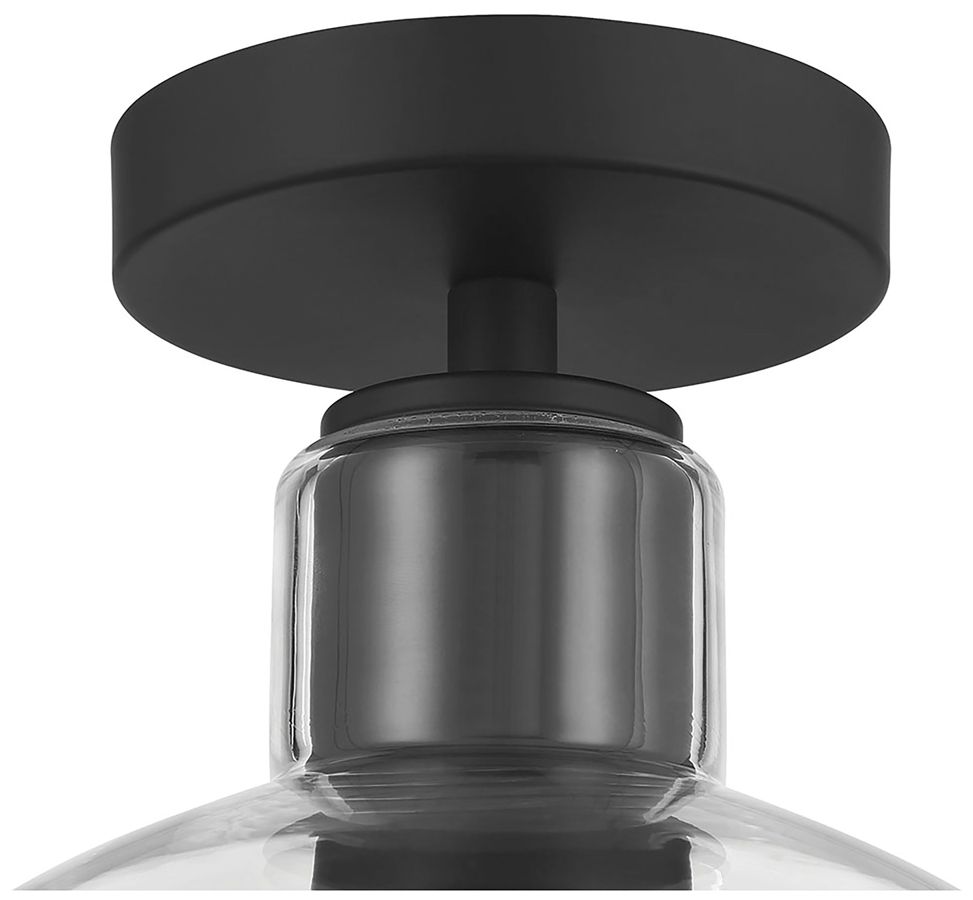 Image 4 Millennium Knightsdale 1-Light 10" Matte Black Semi-Flush with Glass Shade more views