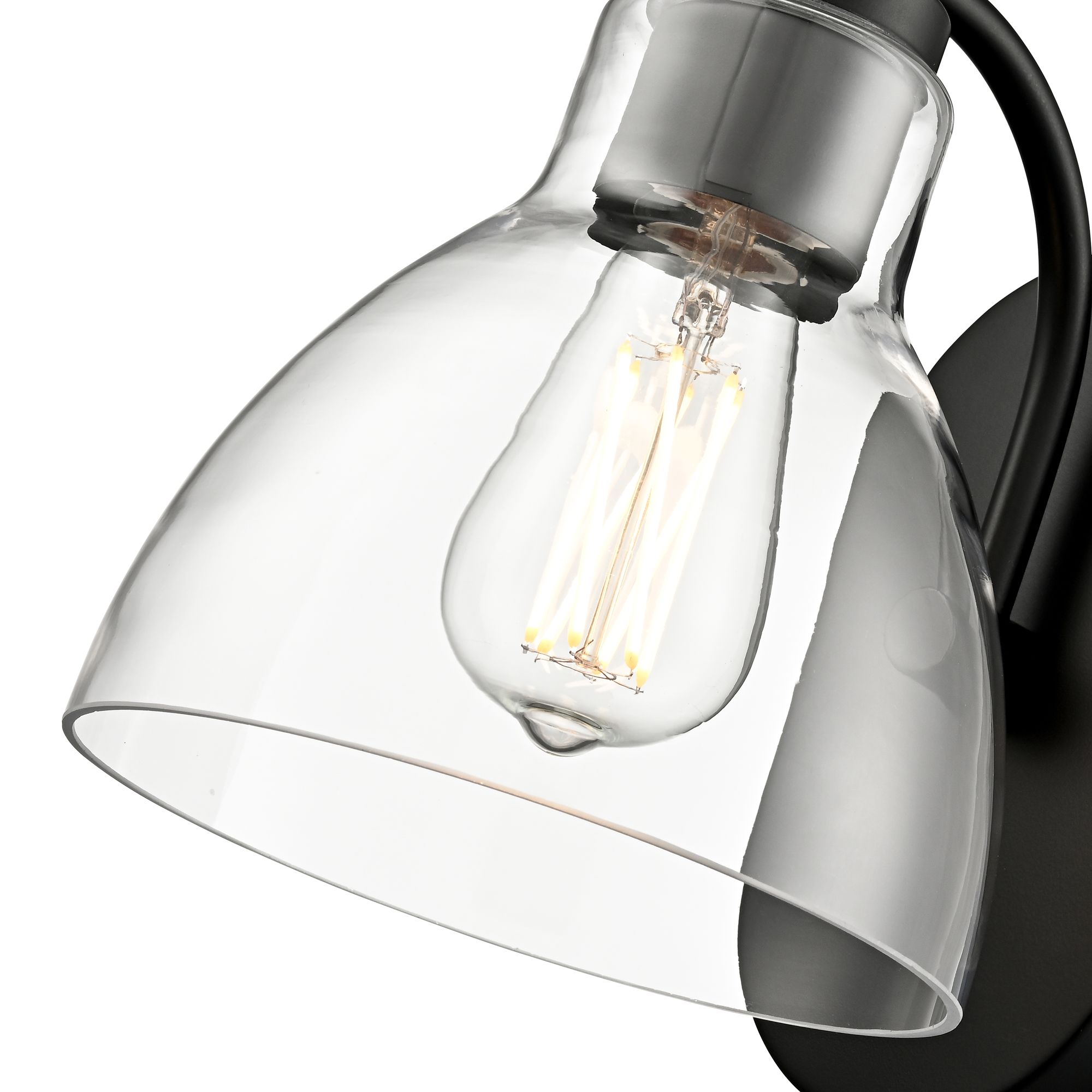 Millennium Knightsdale 1-Light 7" Matte Black Wall Sconce with Glass Shade