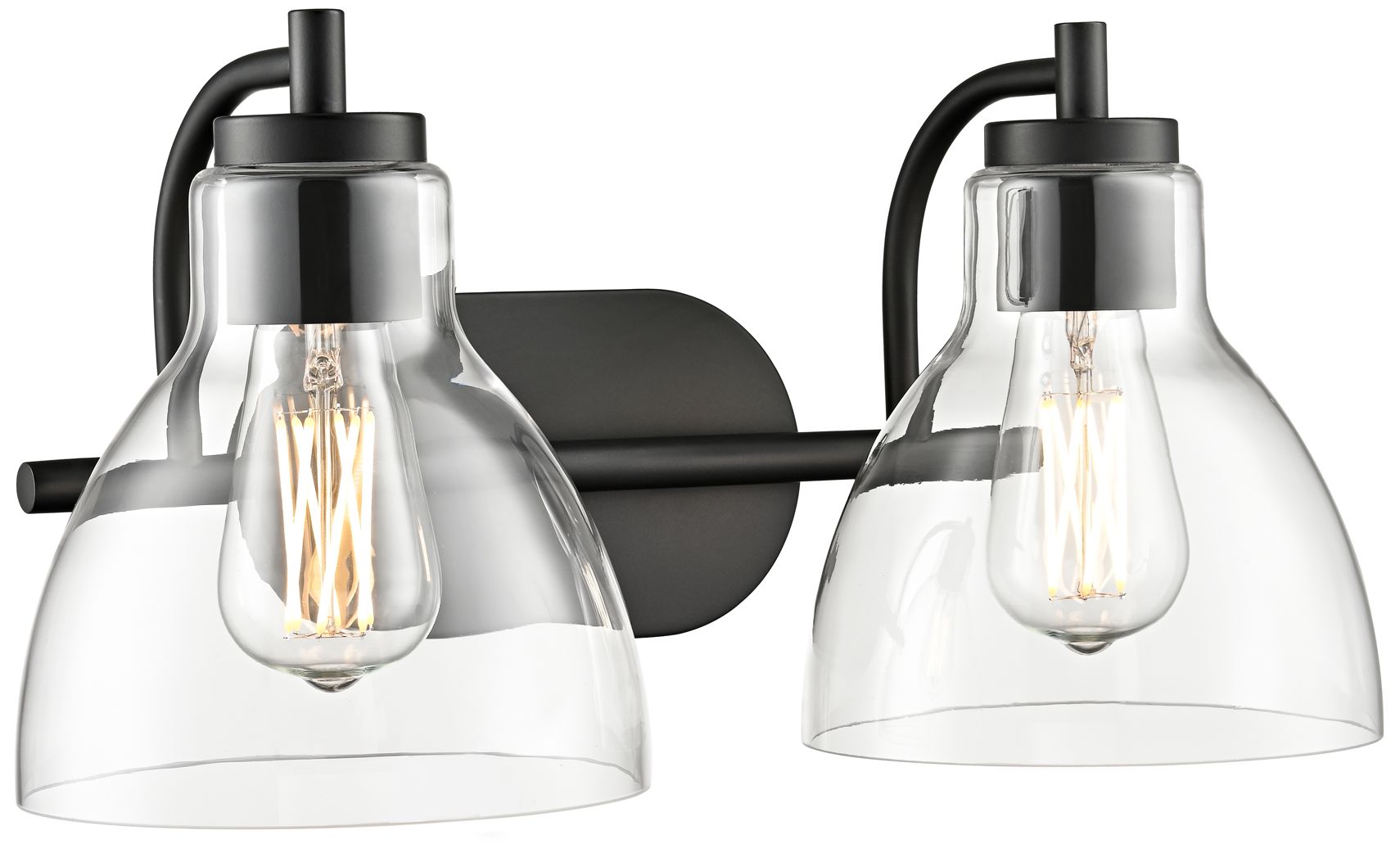 Millennium Knightsdale 2-Light 17.5" Matte Black Vanity Light with Shade