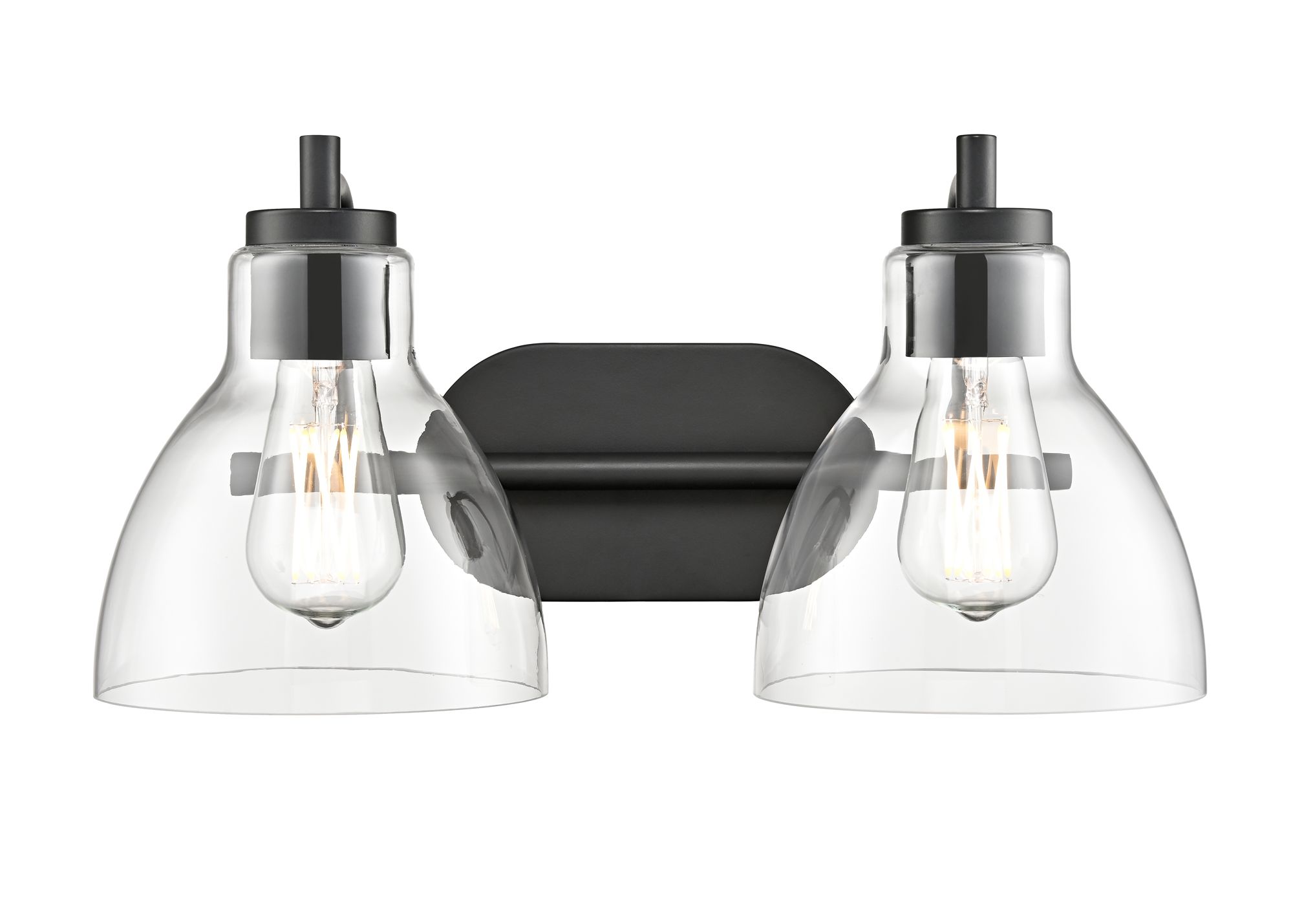 Image 3 Millennium Knightsdale 2-Light 17.5" Matte Black Vanity Light with Shade more views