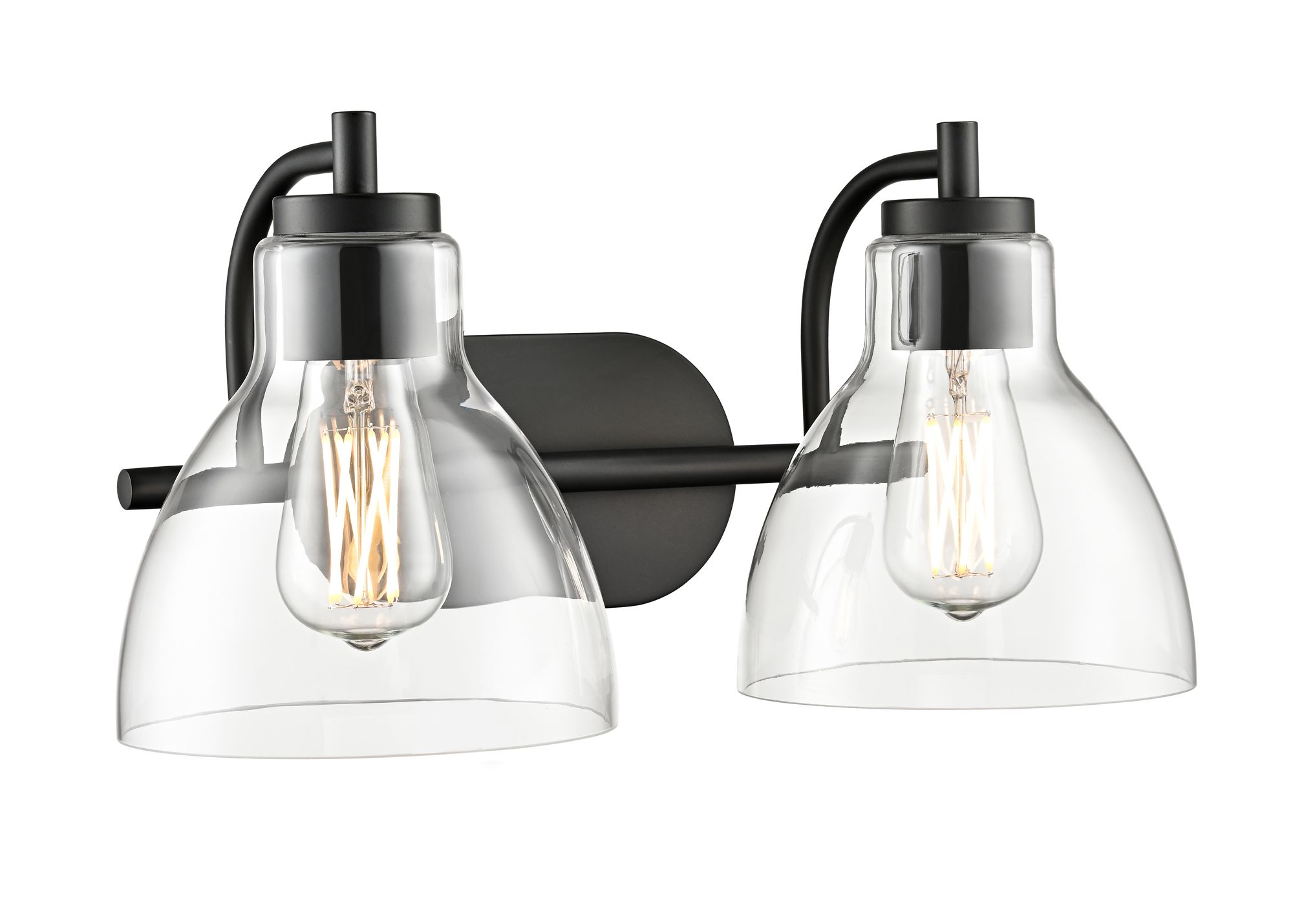 Image 4 Millennium Knightsdale 2-Light 17.5" Matte Black Vanity Light with Shade more views