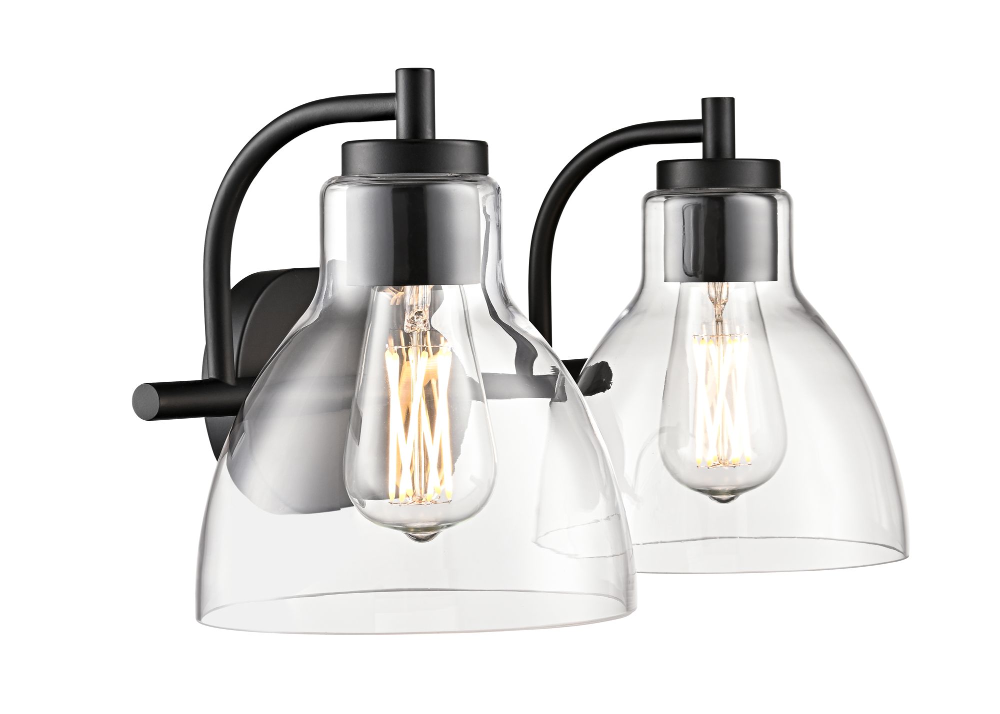 Image 6 Millennium Knightsdale 2-Light 17.5" Matte Black Vanity Light with Shade more views