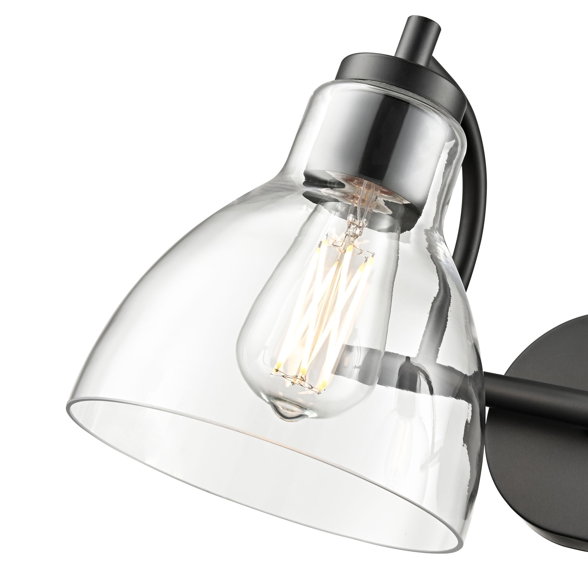 Image 7 Millennium Knightsdale 2-Light 17.5" Matte Black Vanity Light with Shade more views