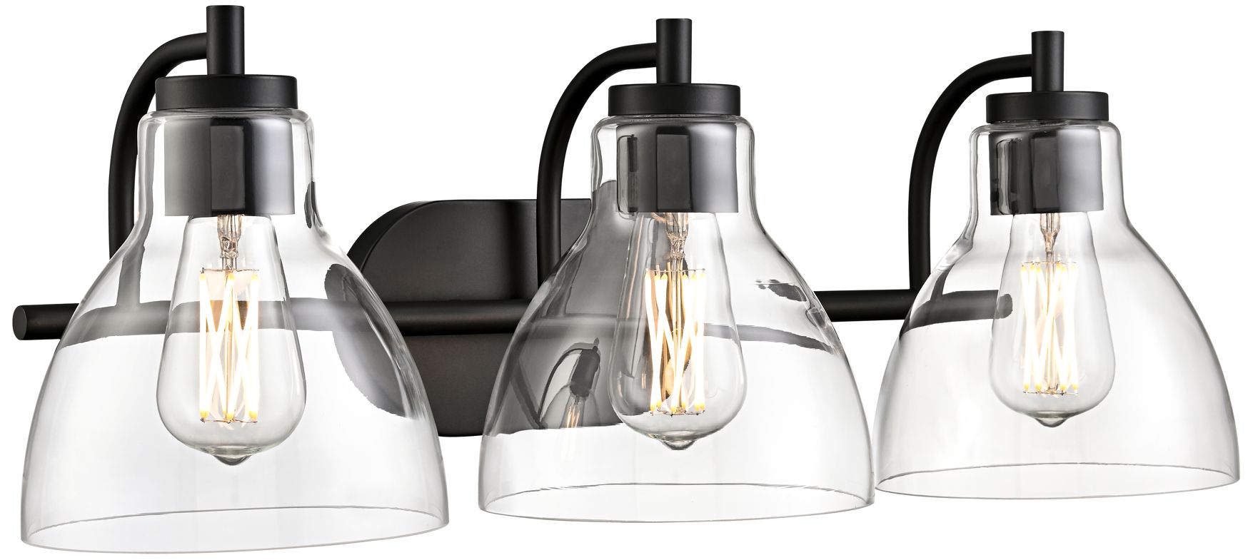 Millennium Knightsdale 3-Light 25.25" Matte Black Vanity Light with Shade