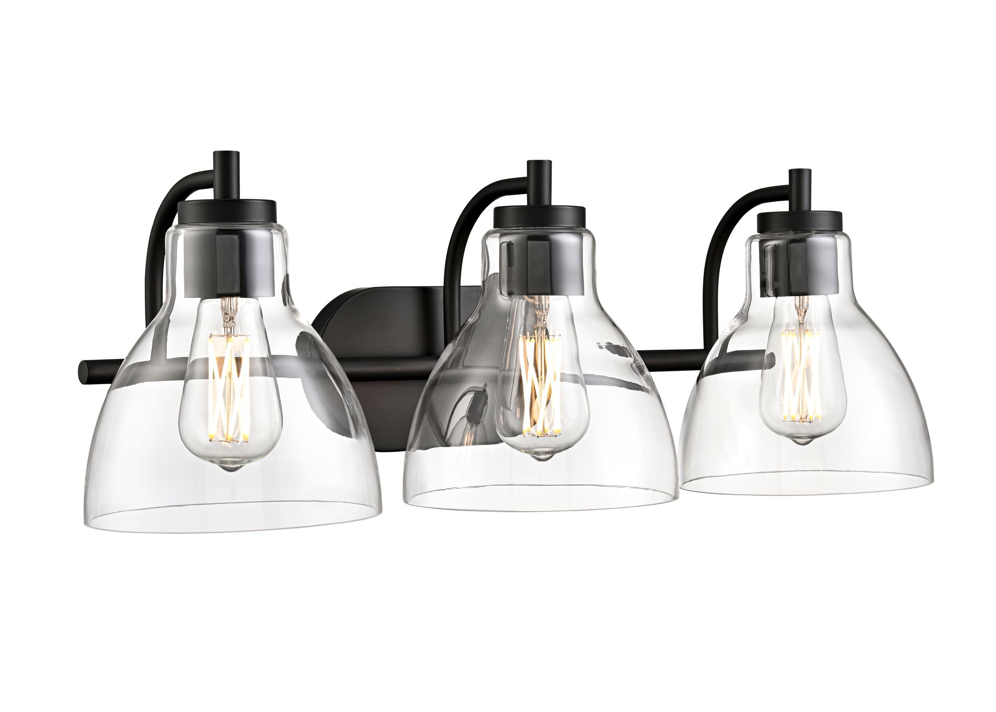 Image 3 Millennium Knightsdale 3-Light 25.25" Matte Black Vanity Light with Shade more views