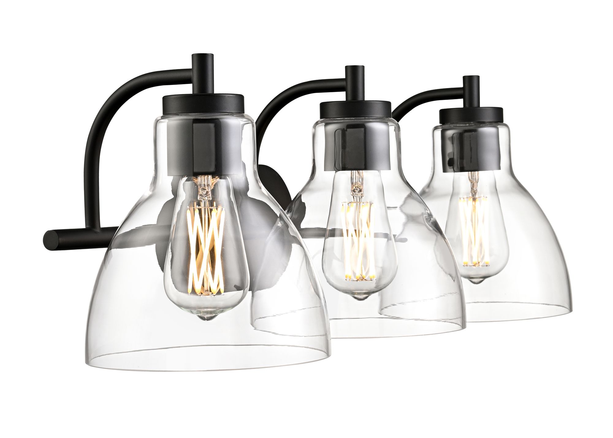 Image 4 Millennium Knightsdale 3-Light 25.25" Matte Black Vanity Light with Shade more views