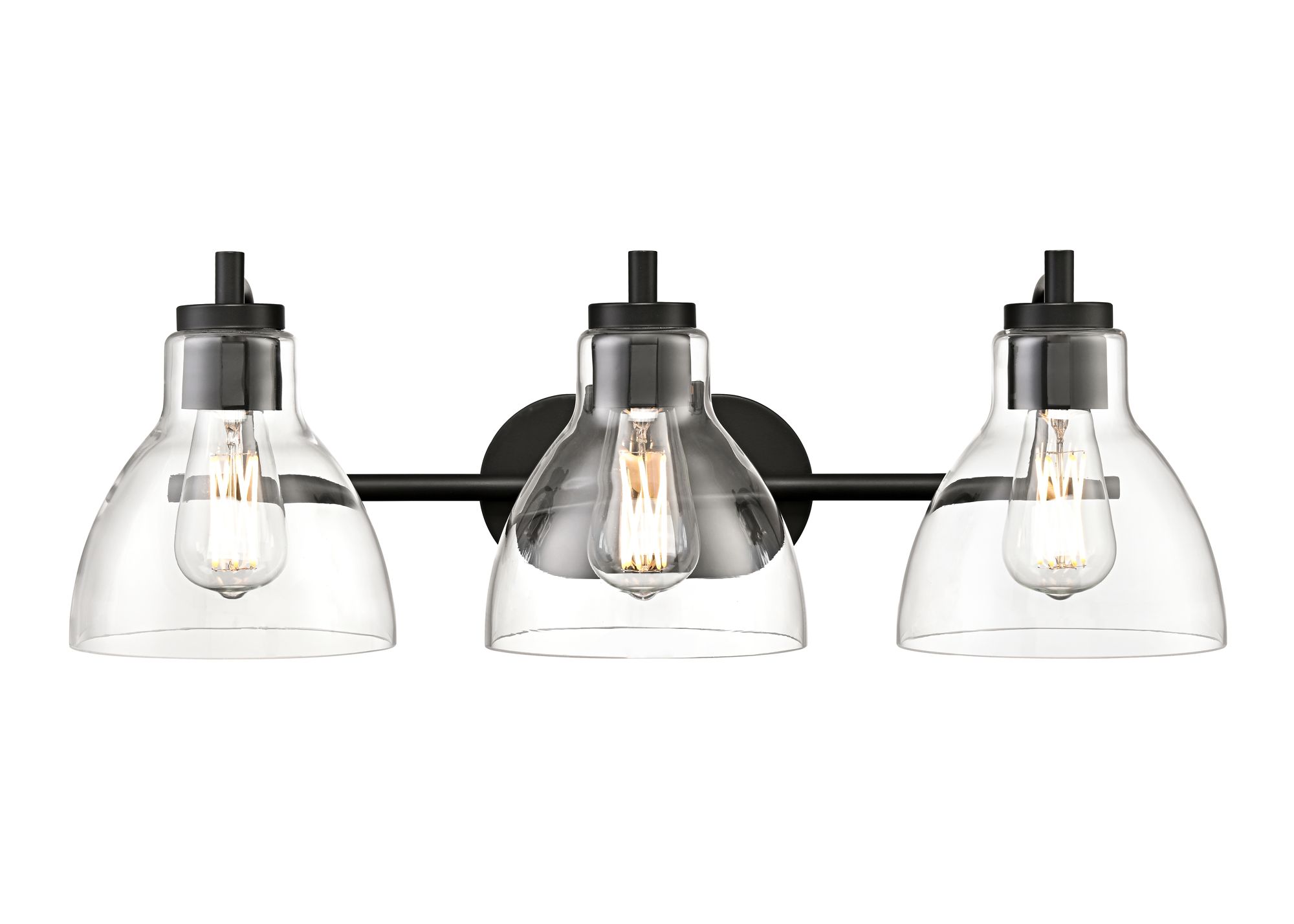Image 5 Millennium Knightsdale 3-Light 25.25" Matte Black Vanity Light with Shade more views