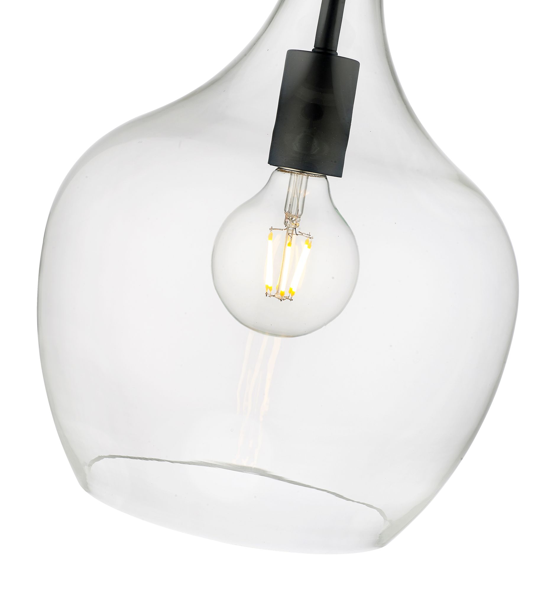 Image 6 Millennium Lamara 1-Light 10" Matte Black Pendant with Glass Shade more views