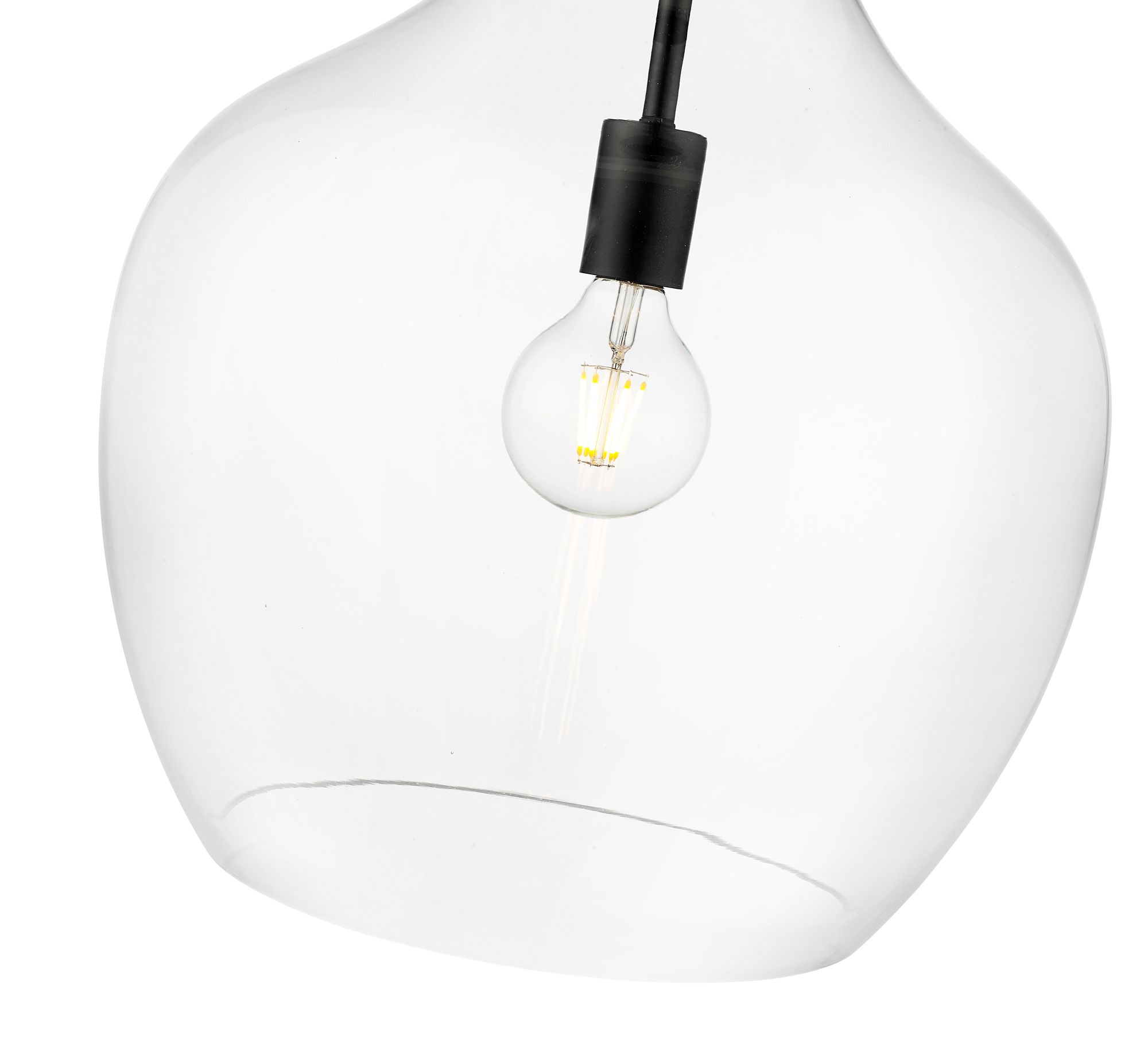 Image 5 Millennium Lamara 1-Light 15" Matte Black Pendant with Glass Shade more views