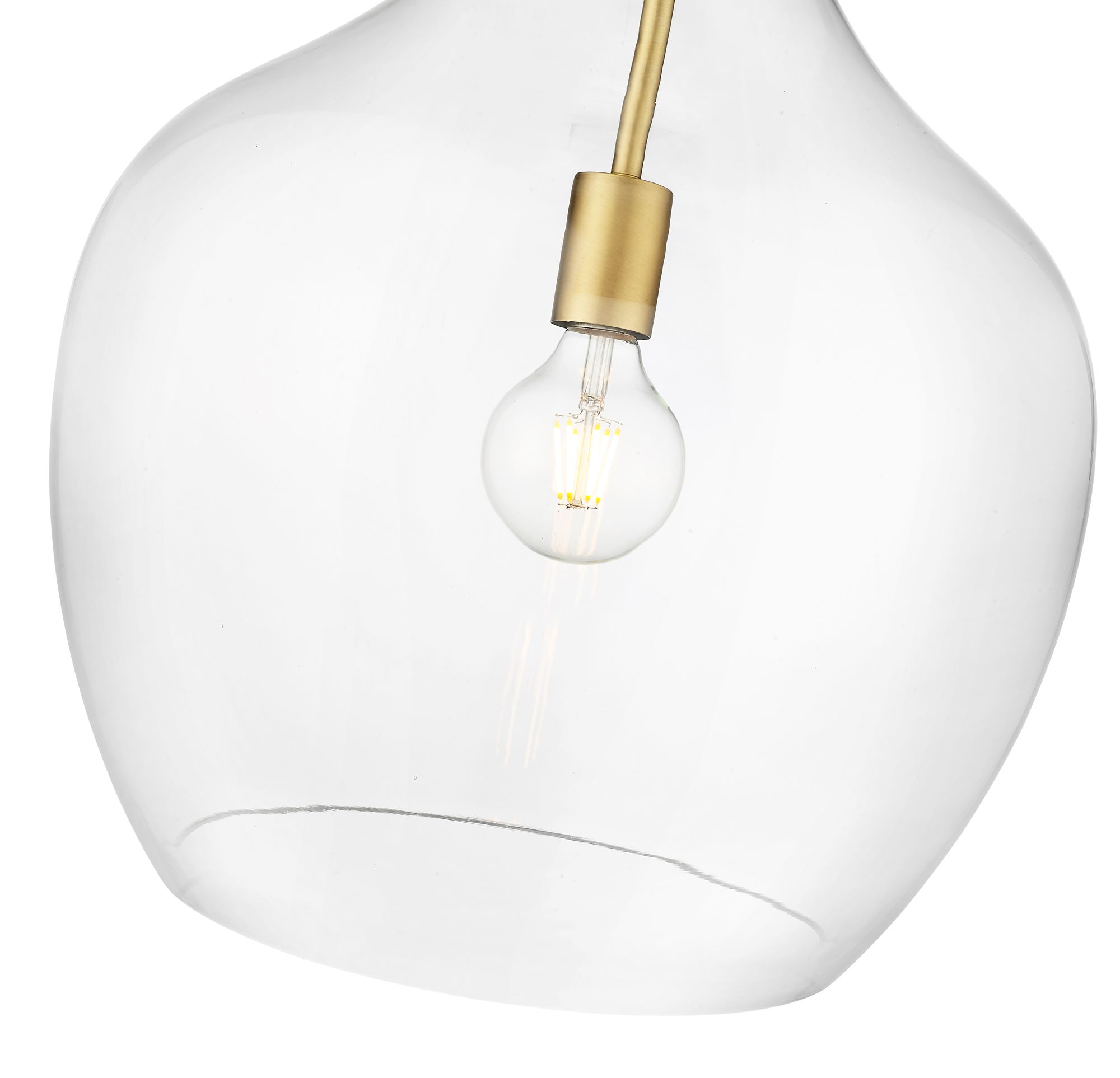 Image 5 Millennium Lamara 1-Light 15" Vintage Brass Pendant with Glass Shade more views