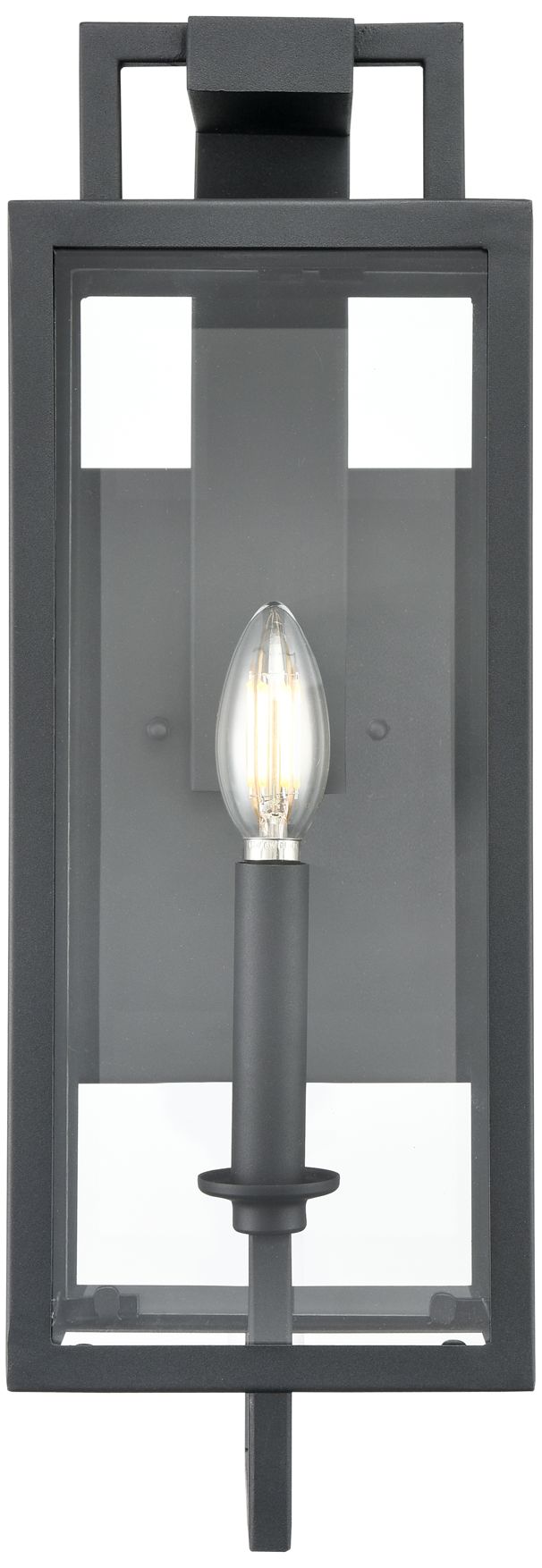 Image 2 Millennium Lamont 1-Light 18" Textured Black Outdoor Wall Sconce with Shade more views