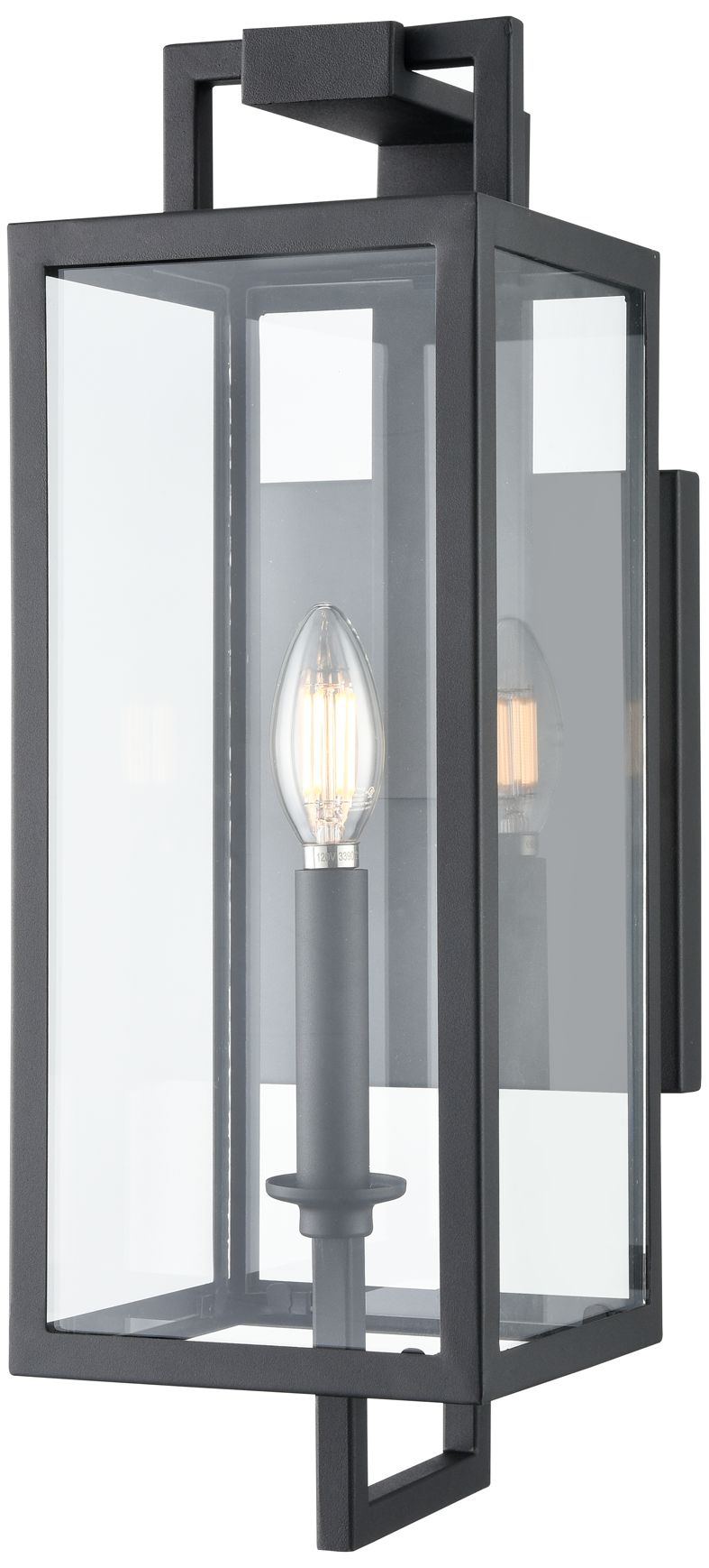 Image 3 Millennium Lamont 1-Light 18" Textured Black Outdoor Wall Sconce with Shade more views