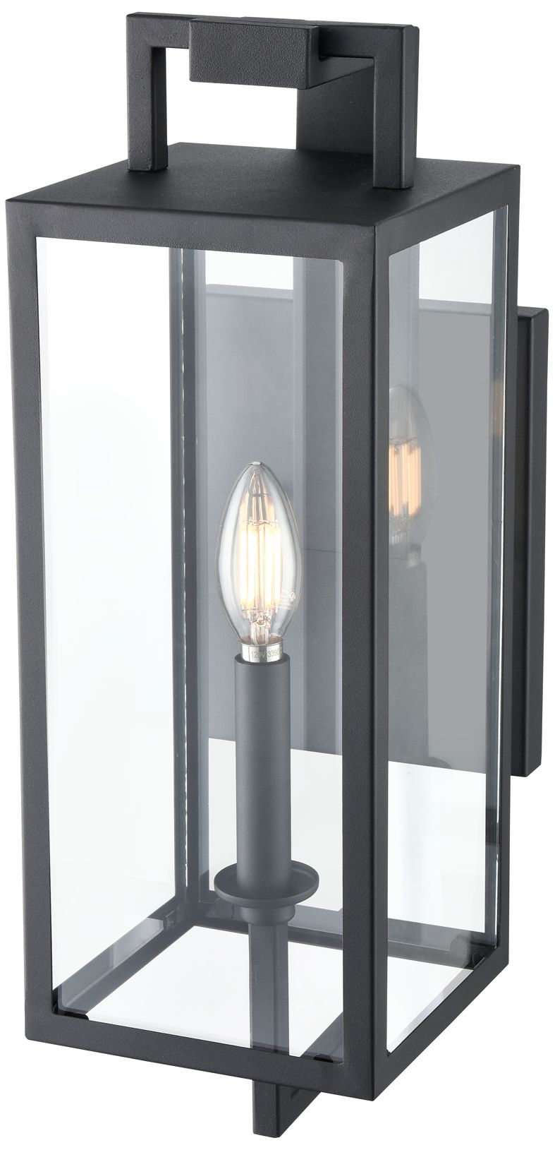 Image 4 Millennium Lamont 1-Light 18" Textured Black Outdoor Wall Sconce with Shade more views