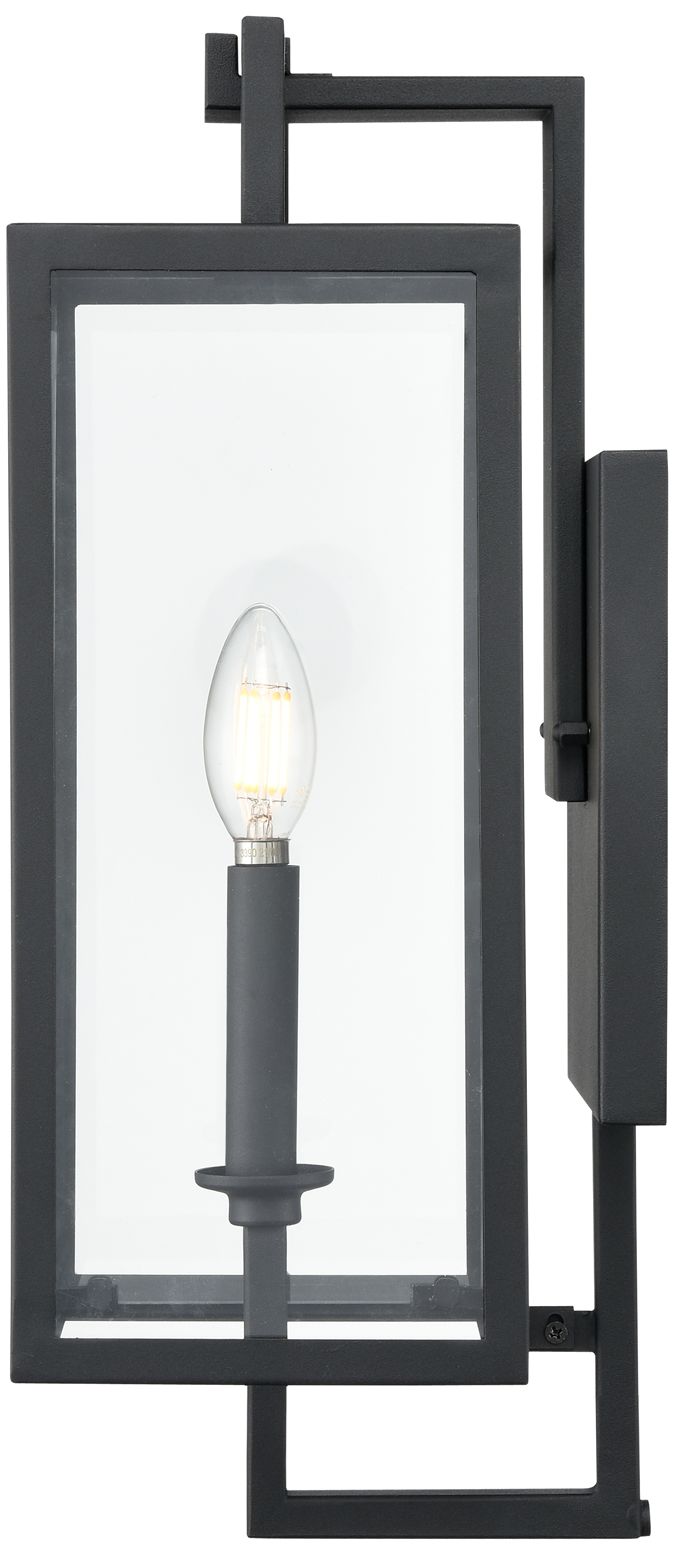 Image 5 Millennium Lamont 1-Light 18" Textured Black Outdoor Wall Sconce with Shade more views