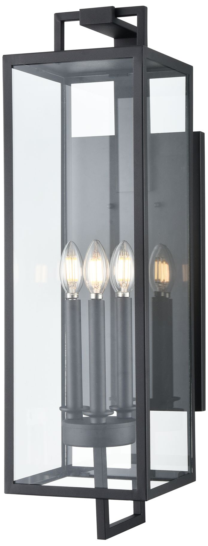 Image 2 Millennium Lamont 3-Light 28.5" Textured Black Outdoor Wall Sconce more views