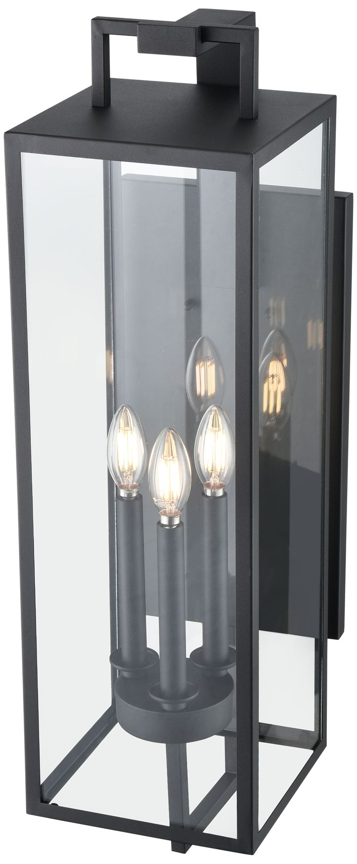 Image 3 Millennium Lamont 3-Light 28.5" Textured Black Outdoor Wall Sconce more views