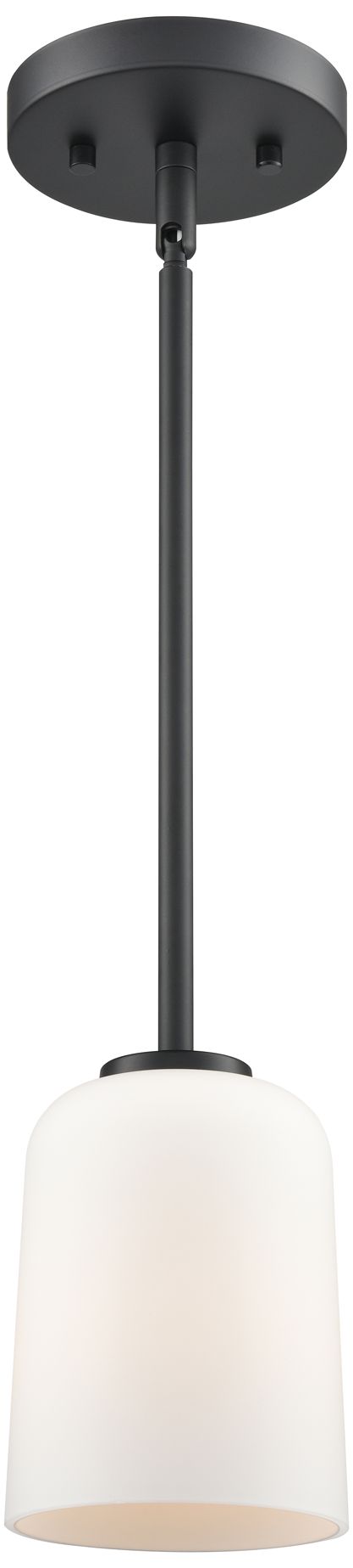 Millennium Laphia 1-Light 5" Matte Black Pendant with Glass Shade