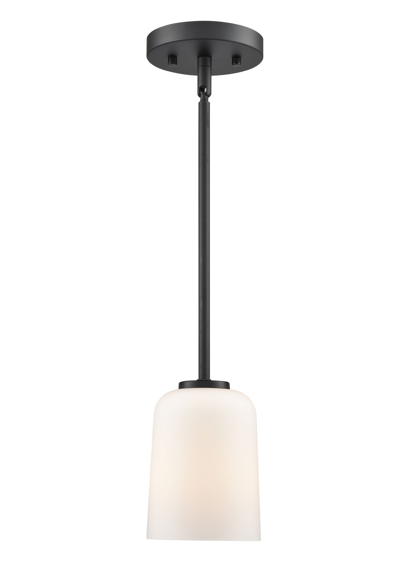 Image 2 Millennium Laphia 1-Light 5" Matte Black Pendant with Glass Shade more views