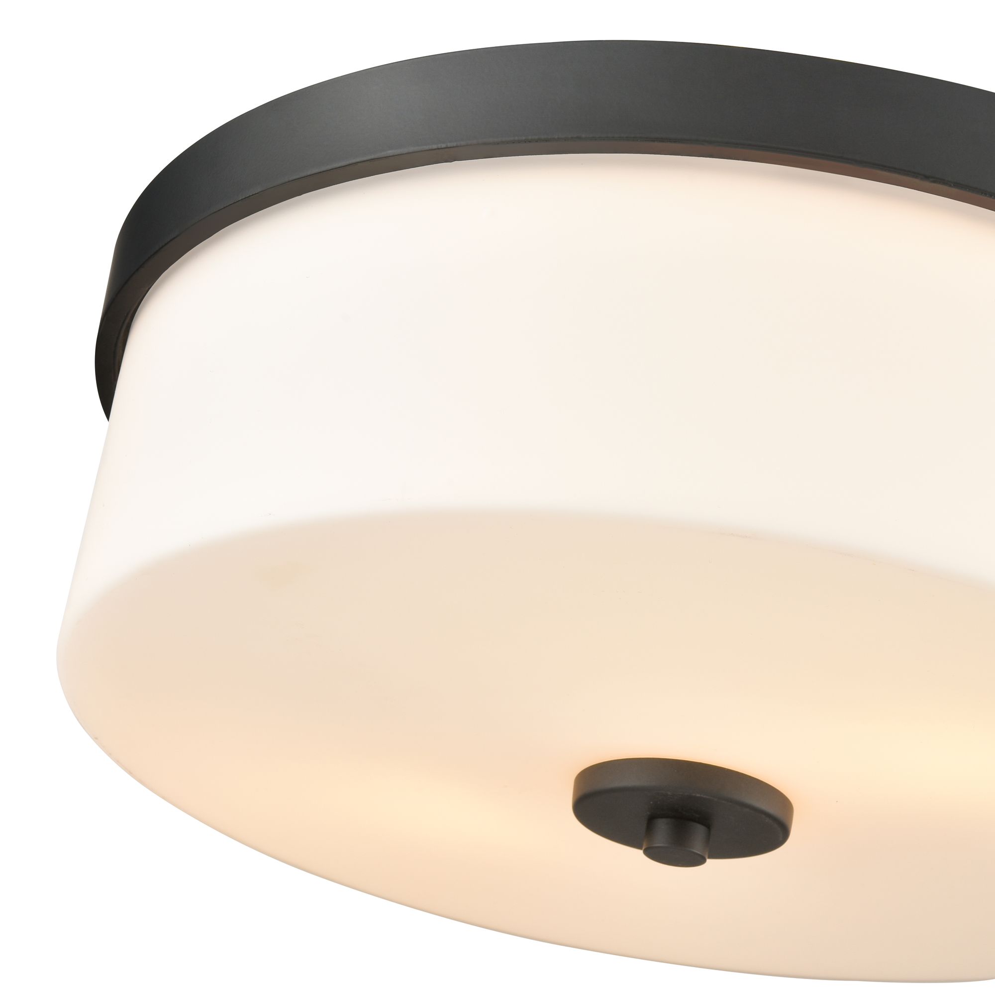 Image 5 Millennium Laphia 2-Light 13.25" Matte Black Flush Mount with Glass Sh more views