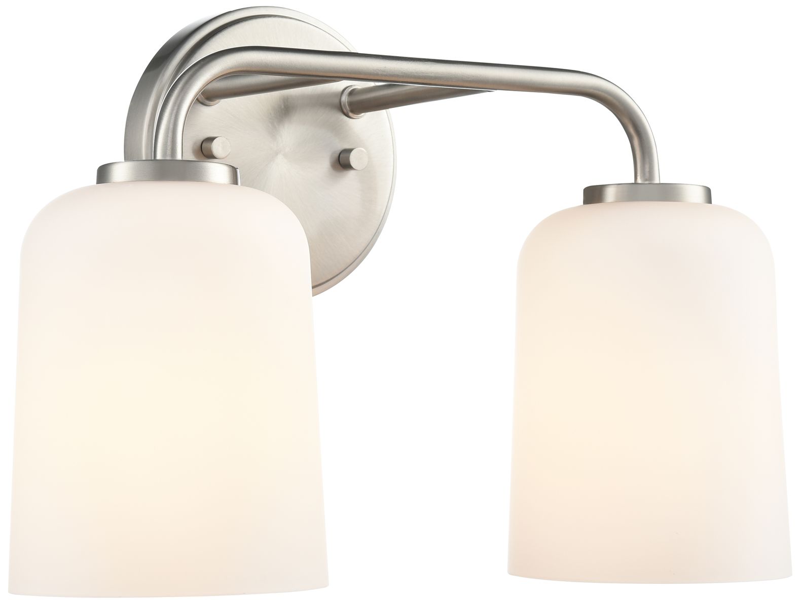 Millennium Laphia 2-Light 14" Brushed Nickel Vanity Light with Glass Shade