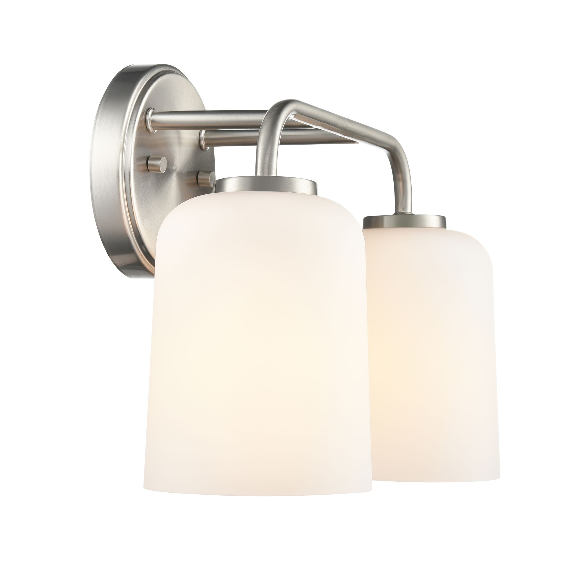 Image 4 Millennium Laphia 2-Light 14" Brushed Nickel Vanity Light with Glass Shade more views