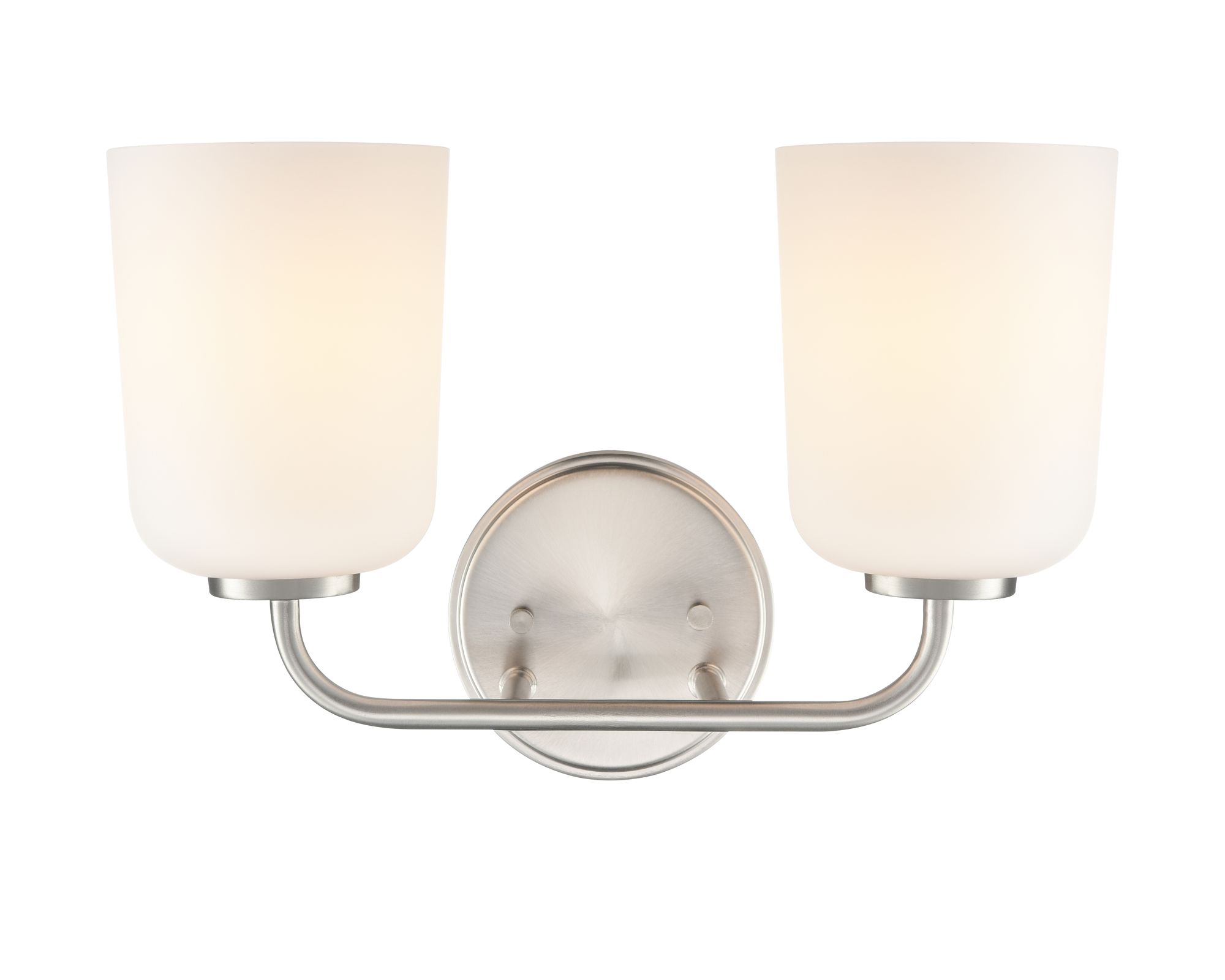 Image 5 Millennium Laphia 2-Light 14" Brushed Nickel Vanity Light with Glass Shade more views