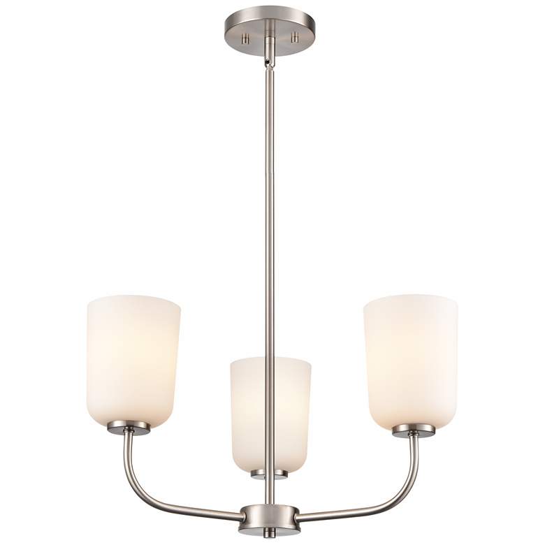 Image 1 Millennium Laphia 21" Wide 3-Light Brushed Nickel Uplight Chandelier