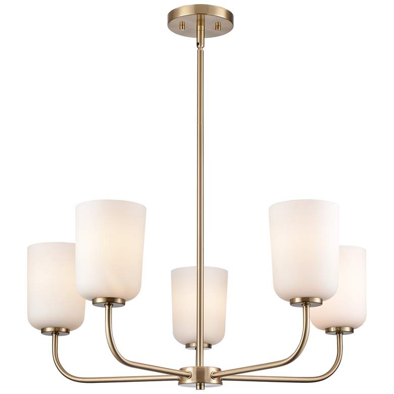 Image 1 Millennium Laphia 27" Wide 5-Light Modern Gold Uplight Chandelier