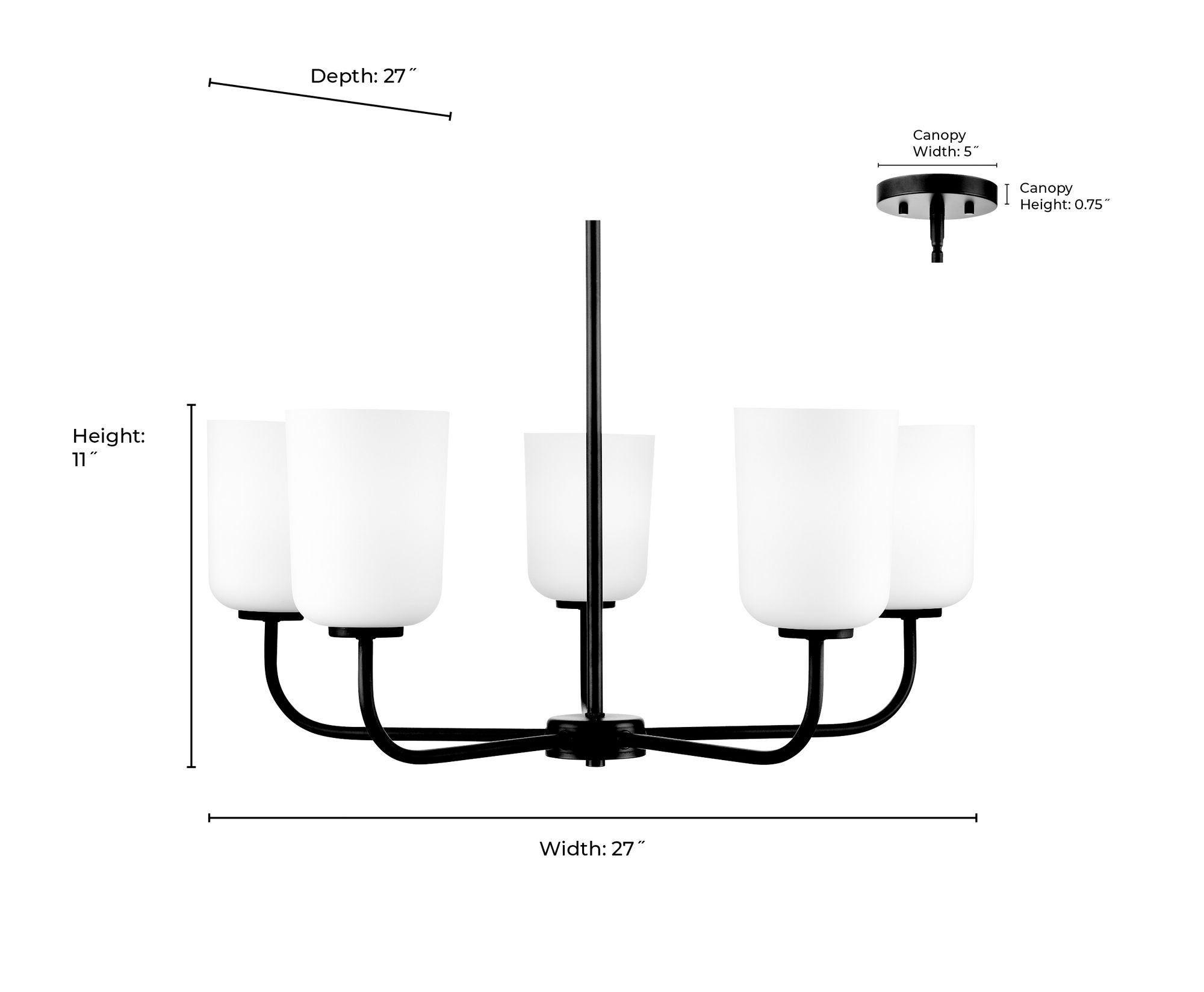 Image 7 Millennium Laphia 27" Matte Black Chandelier more views