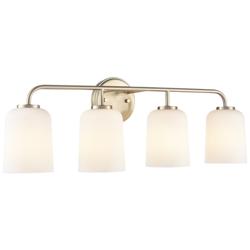 Millennium Laphia 28" Wide 4-Light Modern Gold Bath Vanity Fixture