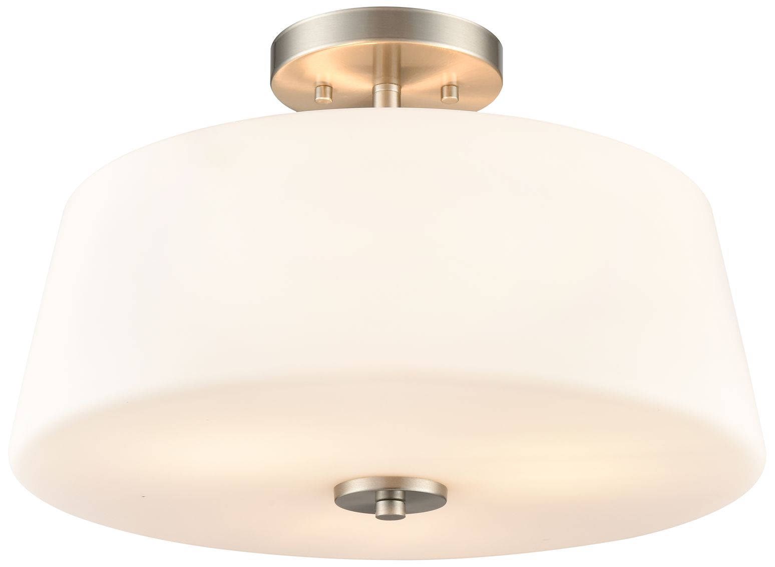 Millennium Laphia 3-Light 15.75" Brushed Nickel Semi-Flush with Glass Shade