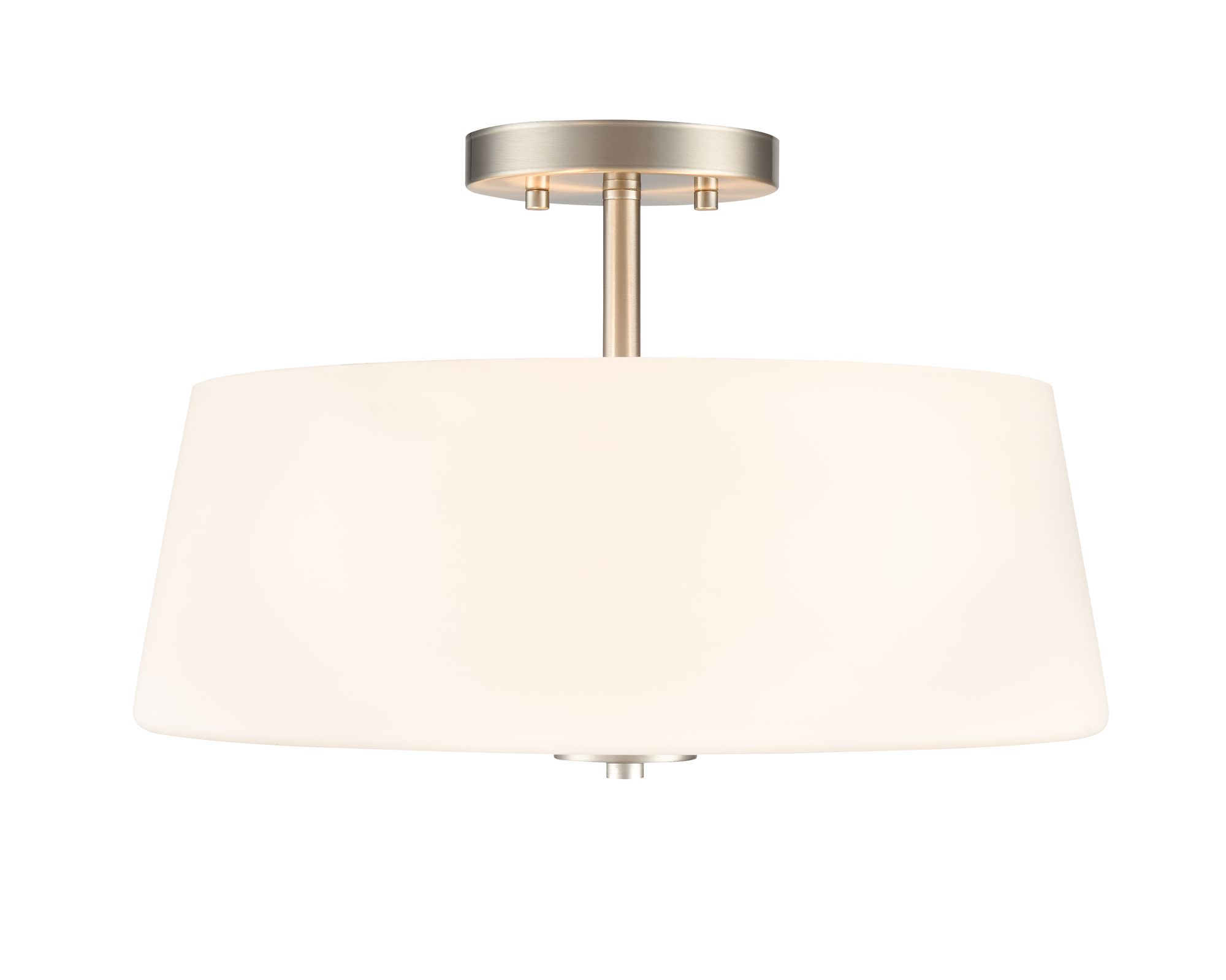 Image 2 Millennium Laphia 3-Light 15.75" Brushed Nickel Semi-Flush with Glass Shade more views