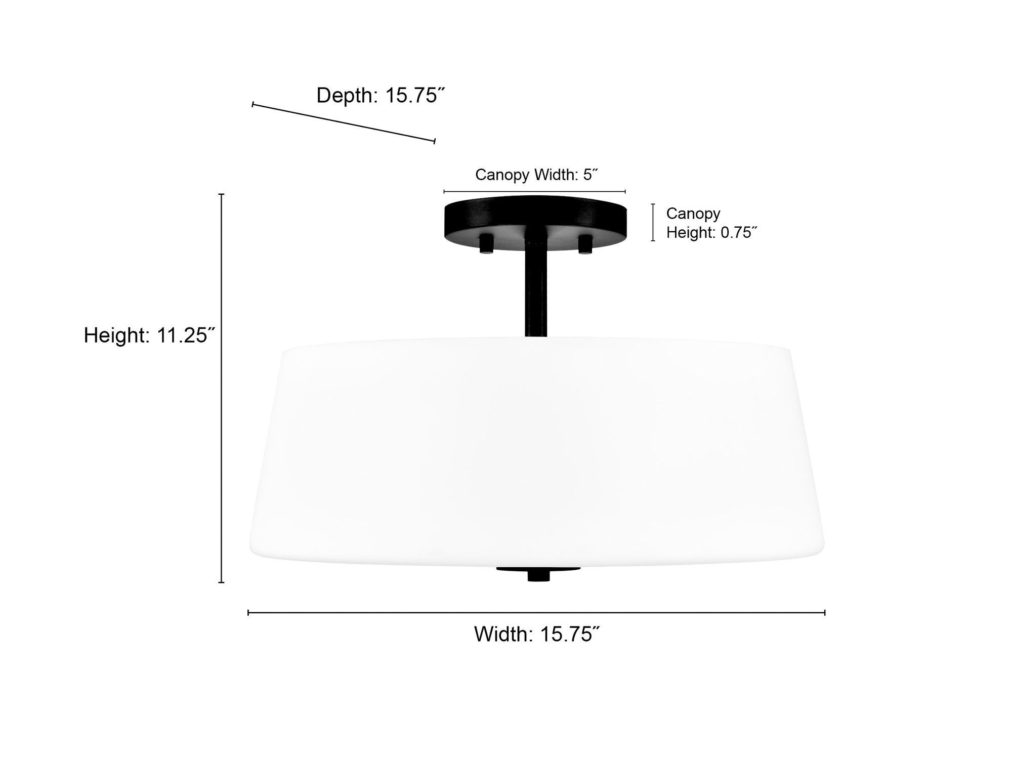Image 6 Millennium Laphia 3-Light 15.75" Brushed Nickel Semi-Flush with Glass Shade more views
