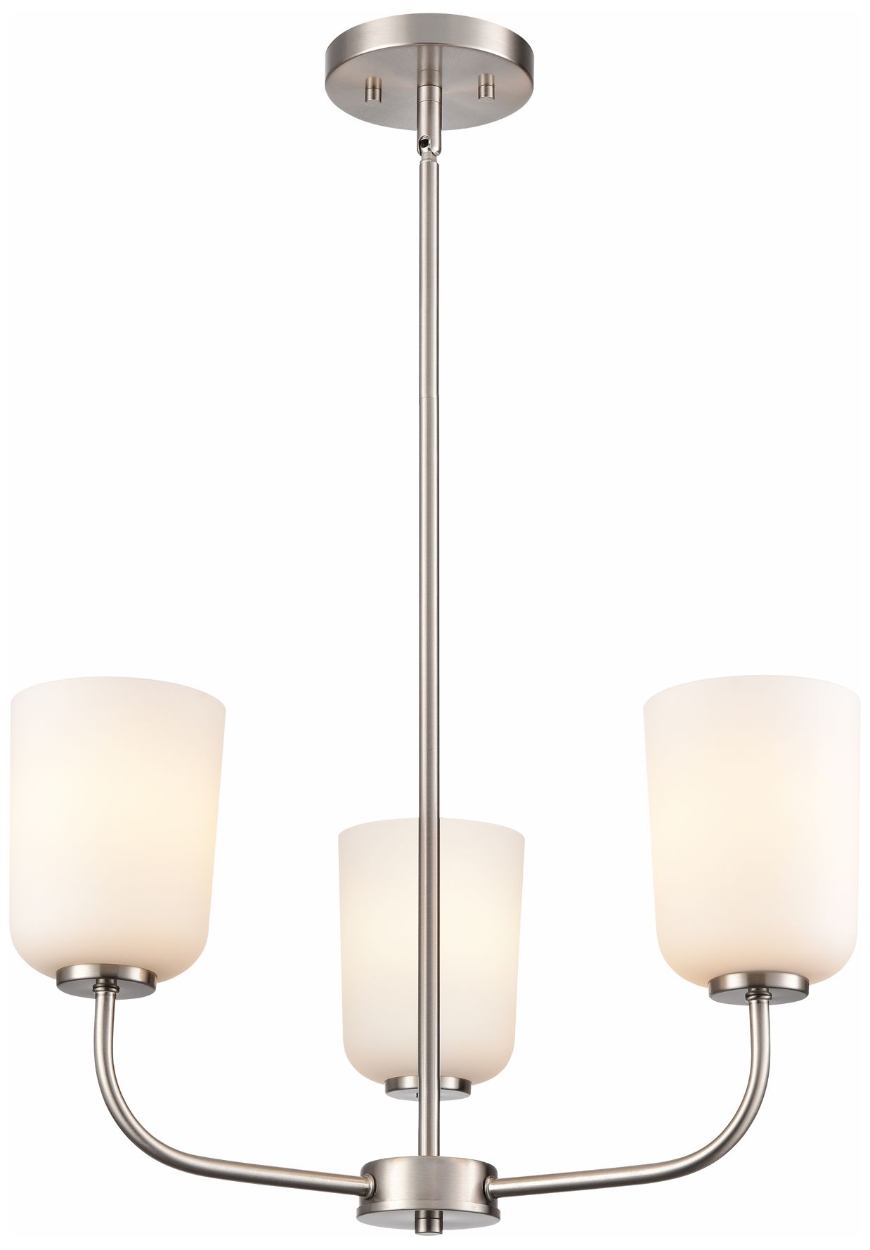 Thumbnail1 of Millennium Laphia 3-Light 21" Brushed Nickel Chandelier with Glass Shade