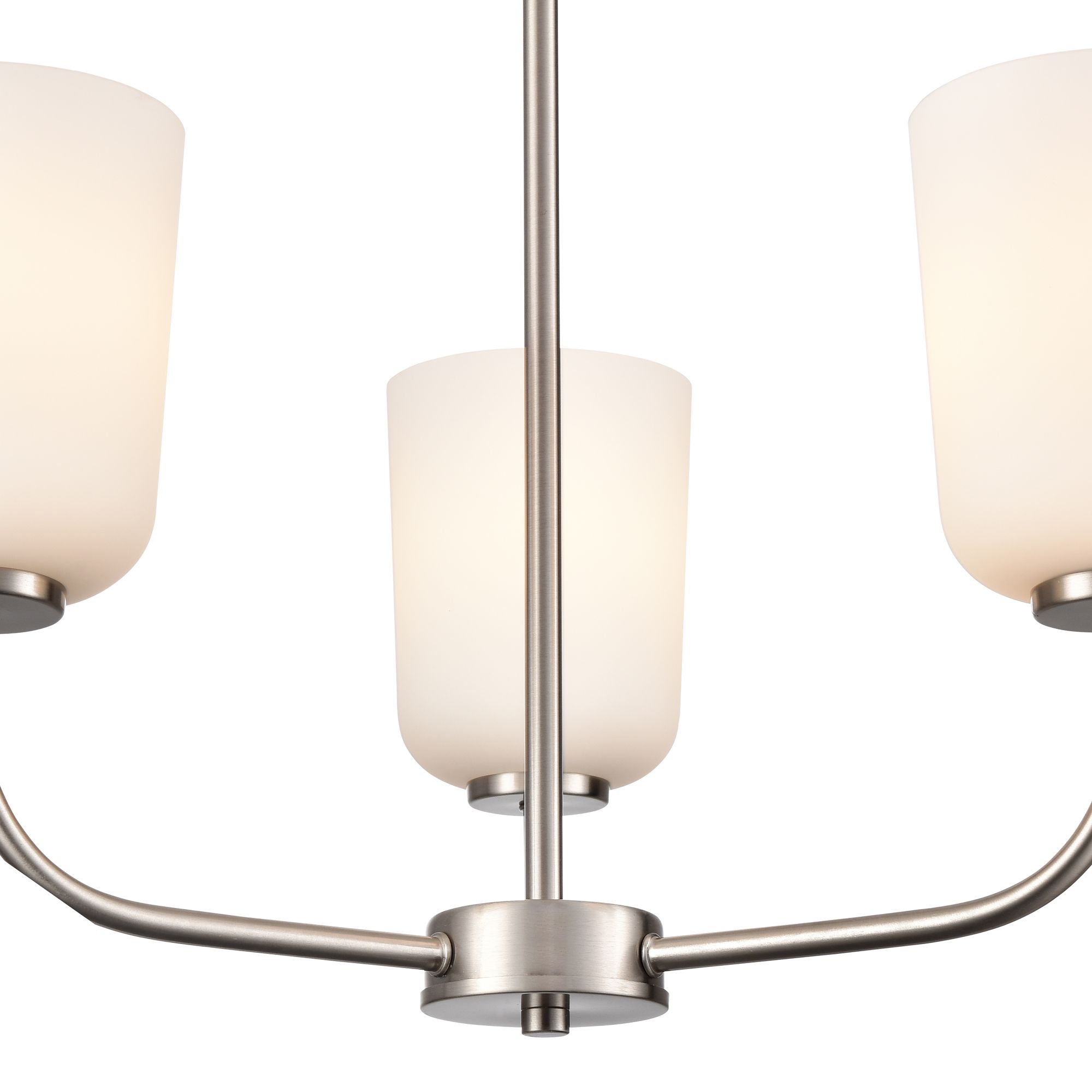 Thumbnail3 of Millennium Laphia 3-Light 21" Brushed Nickel Chandelier with Glass Shade more views