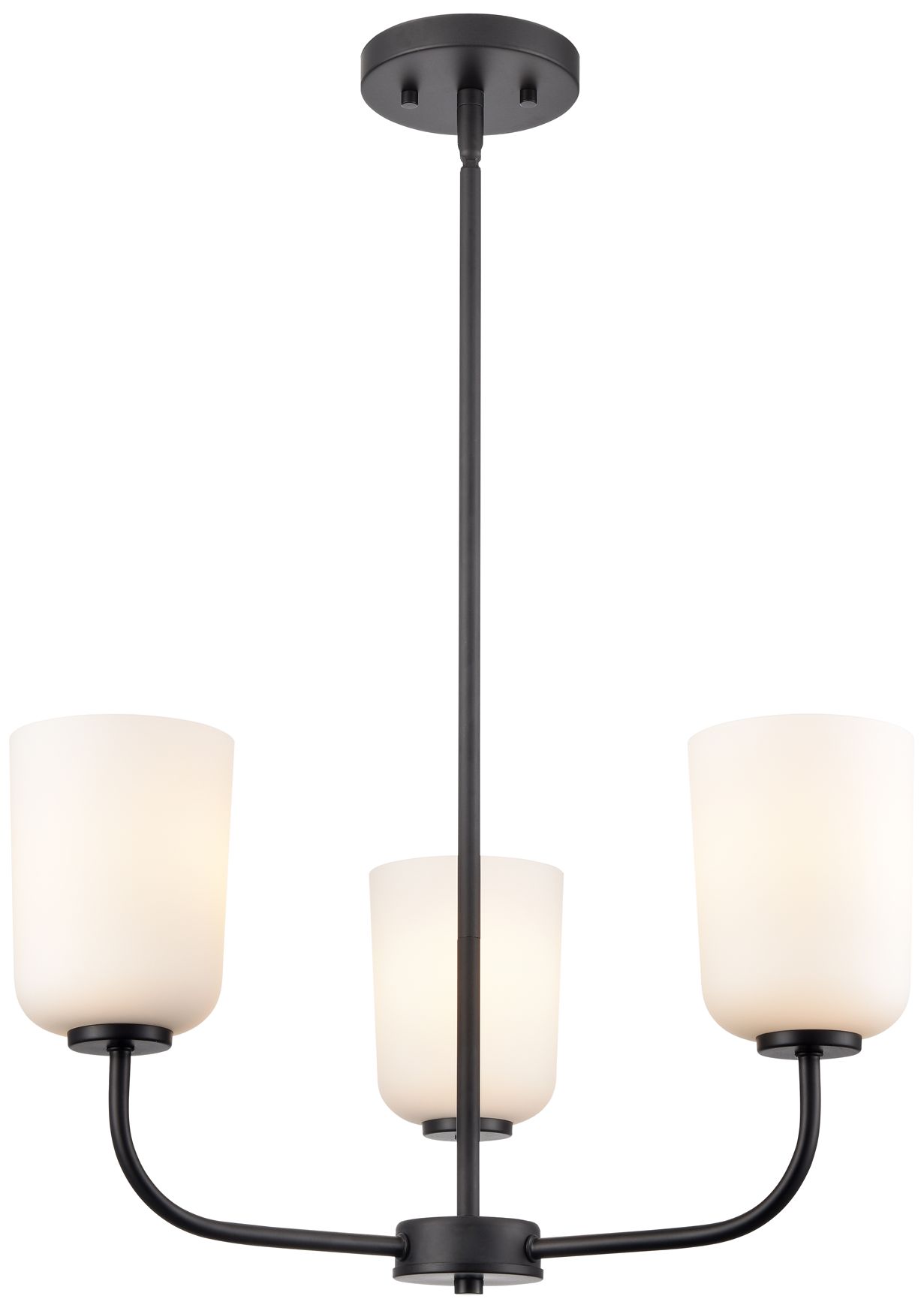 Millennium Laphia 3-Light 21" Matte Black Chandelier with Glass Shade