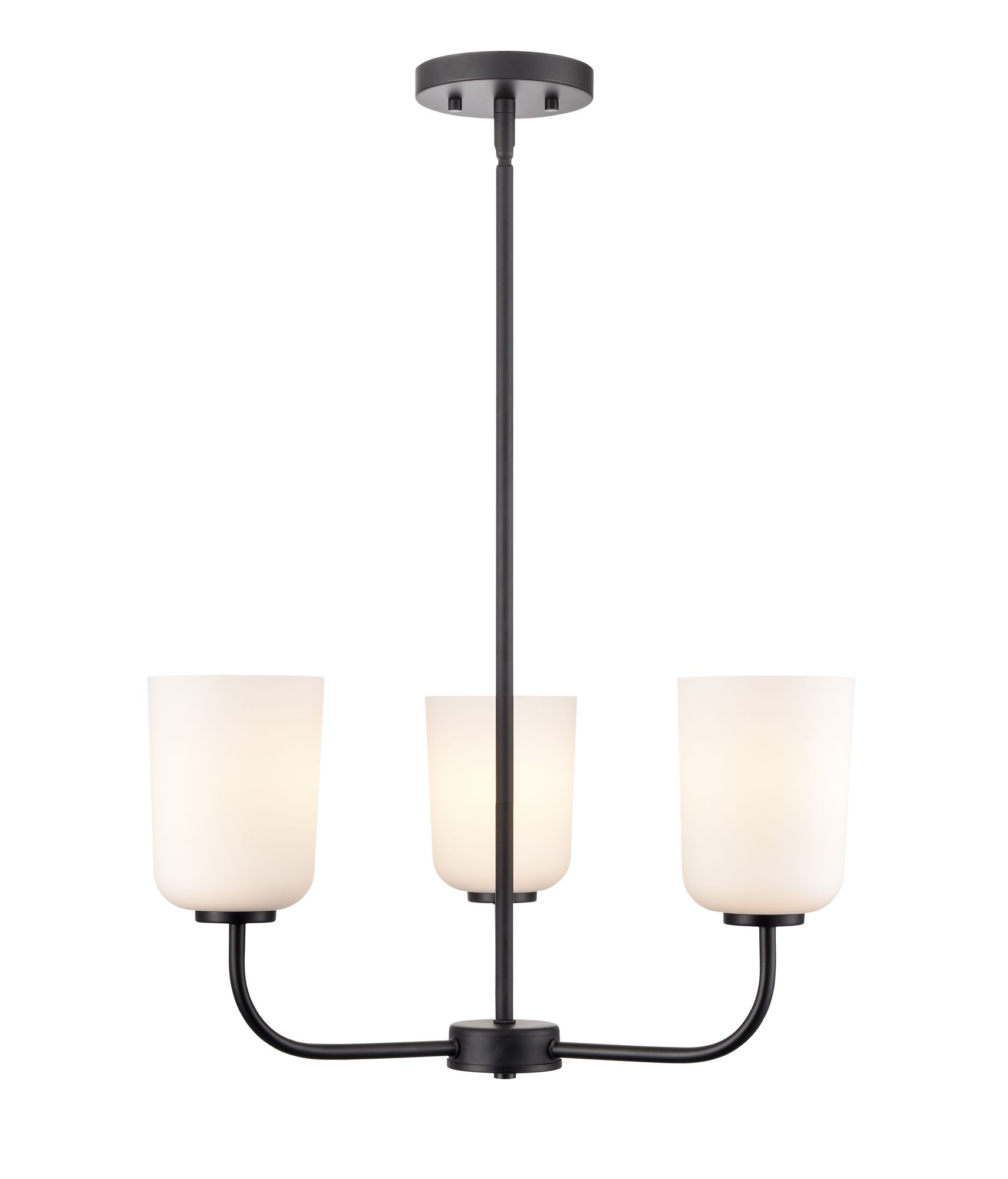Image 2 Millennium Laphia 3-Light 21" Matte Black Chandelier with Glass Shade more views