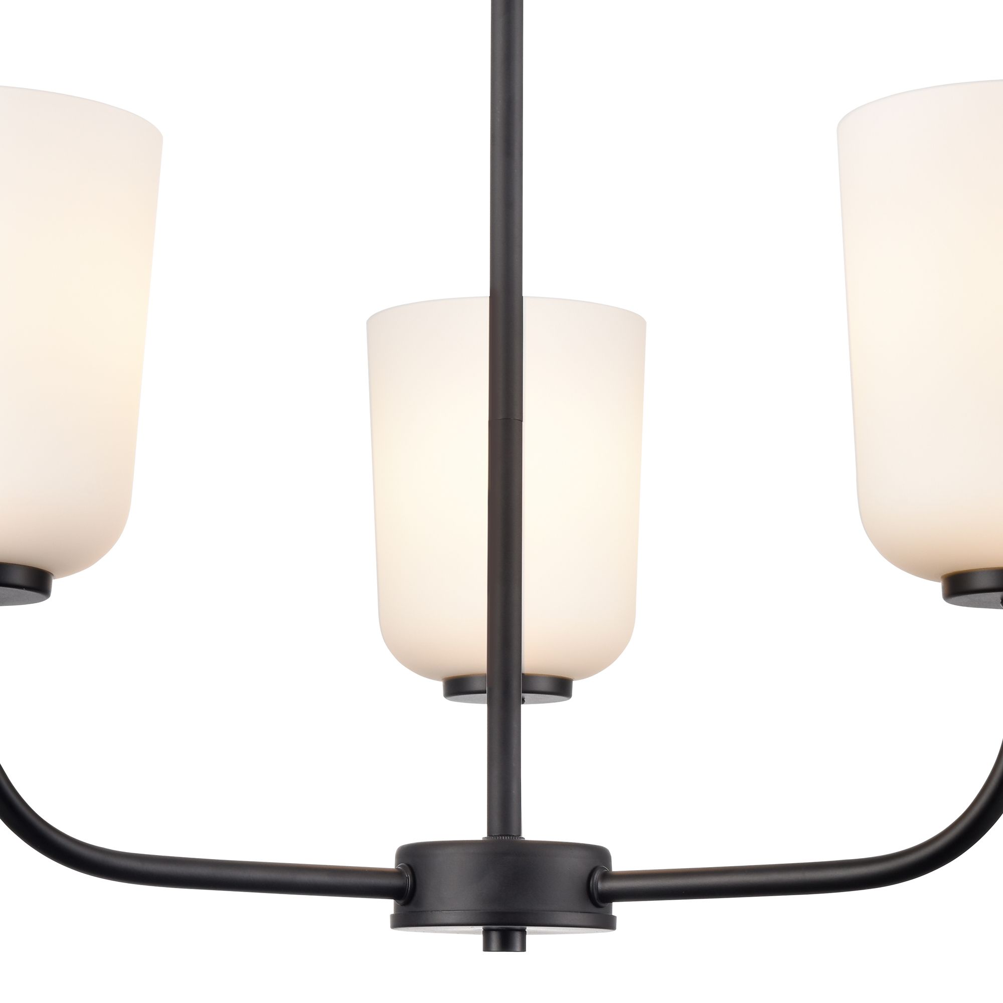 Image 3 Millennium Laphia 3-Light 21" Matte Black Chandelier with Glass Shade more views