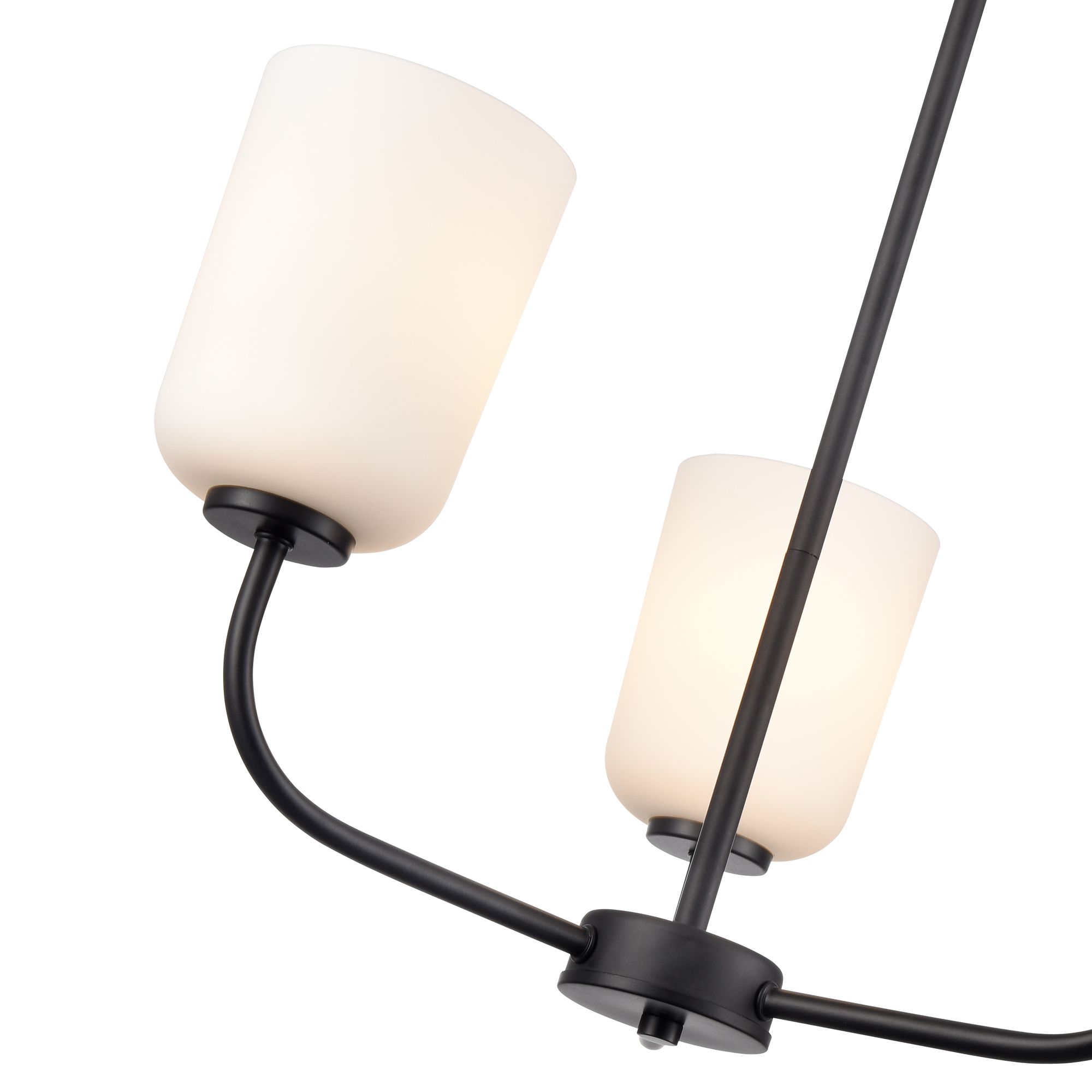 Image 5 Millennium Laphia 3-Light 21" Matte Black Chandelier with Glass Shade more views