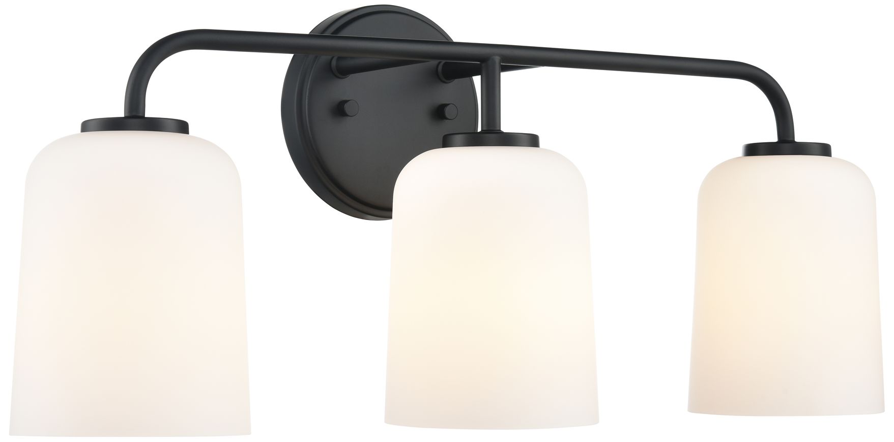 Millennium Laphia 3-Light 22" Matte Black Vanity Light with Glass Shade