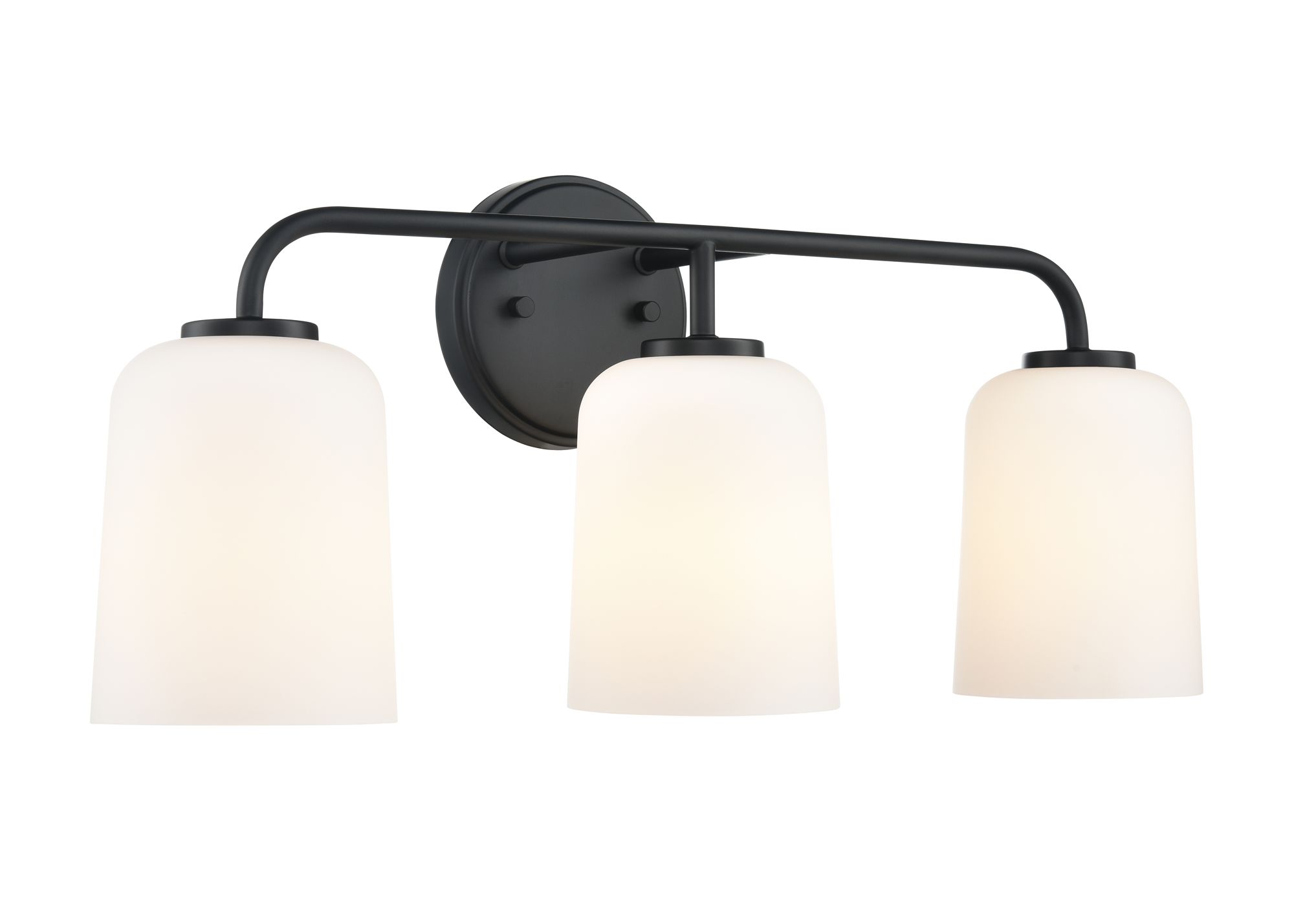 Image 2 Millennium Laphia 3-Light 22" Matte Black Vanity Light with Glass Shade more views