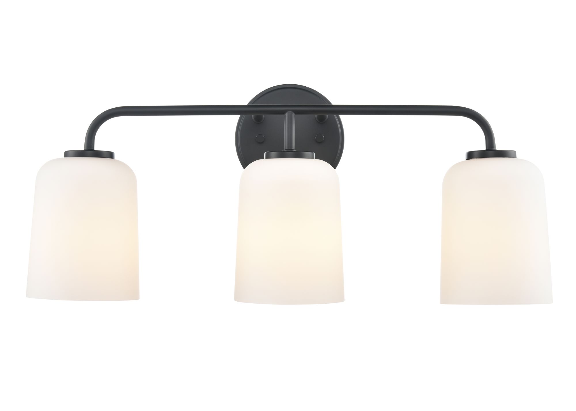Image 3 Millennium Laphia 3-Light 22" Matte Black Vanity Light with Glass Shade more views