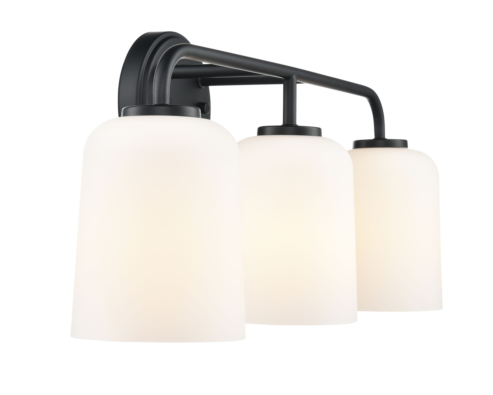 Image 4 Millennium Laphia 3-Light 22" Matte Black Vanity Light with Glass Shade more views