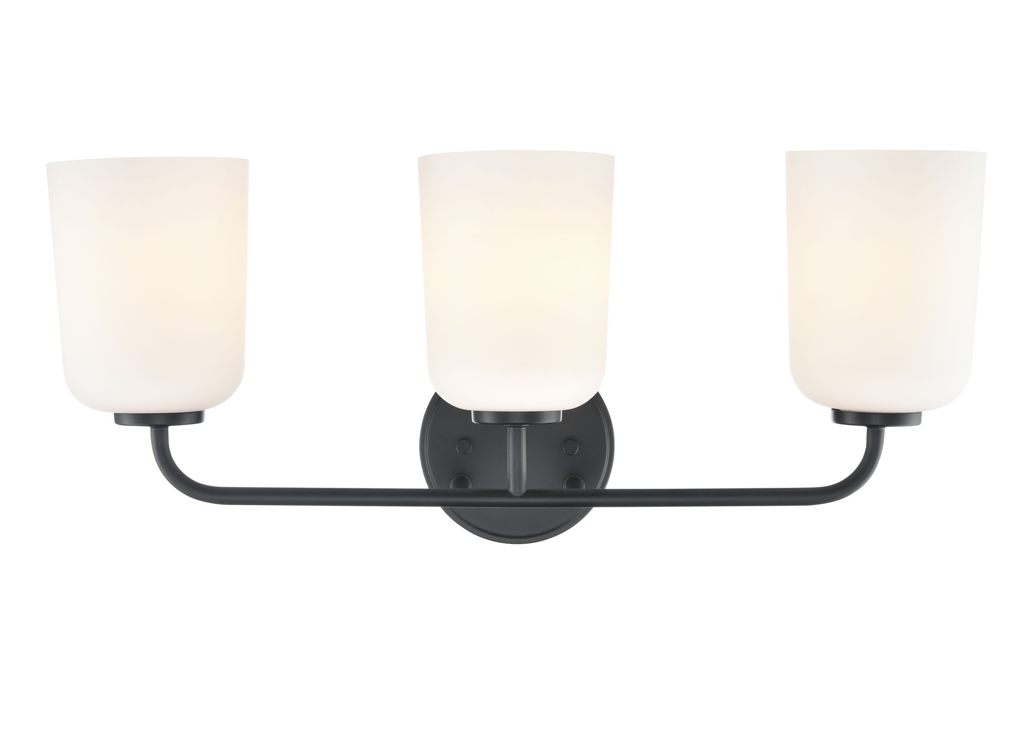Image 5 Millennium Laphia 3-Light 22" Matte Black Vanity Light with Glass Shade more views