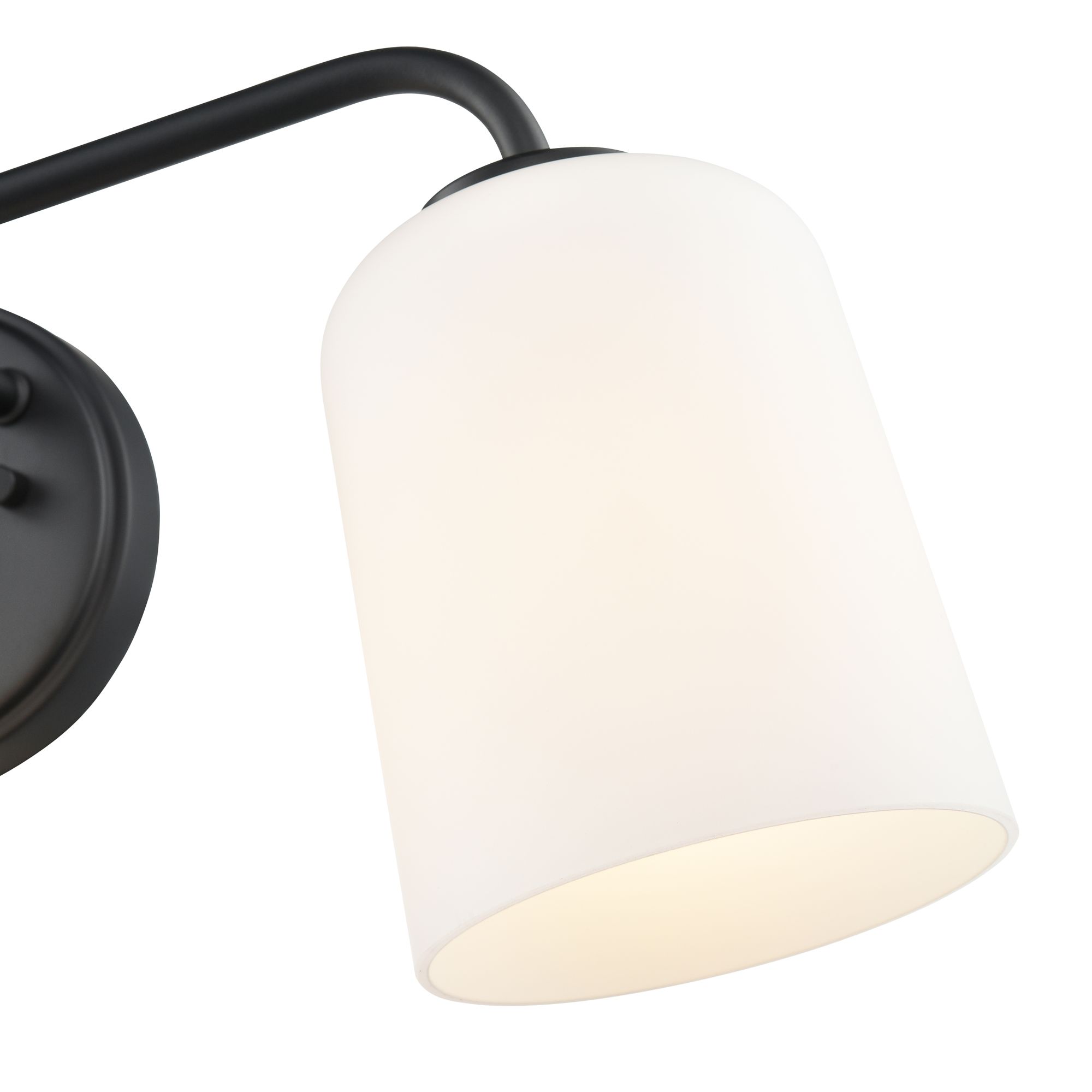 Image 6 Millennium Laphia 3-Light 22" Matte Black Vanity Light with Glass Shade more views