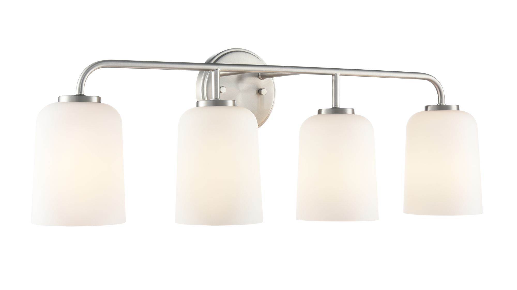 Image 2 Millennium Laphia 4-Light 28" Brushed Nickel Vanity Light with Glass Shade more views