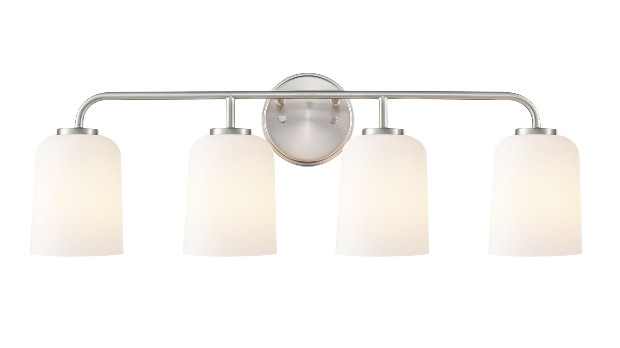 Image 3 Millennium Laphia 4-Light 28" Brushed Nickel Vanity Light with Glass Shade more views